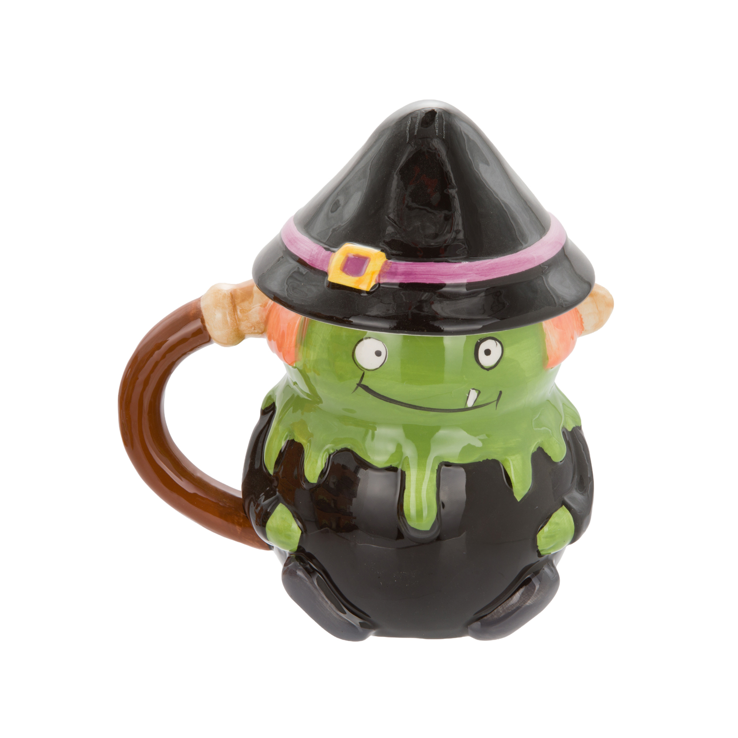 Mug strega Halloween ceramica 380 ml con coperchio