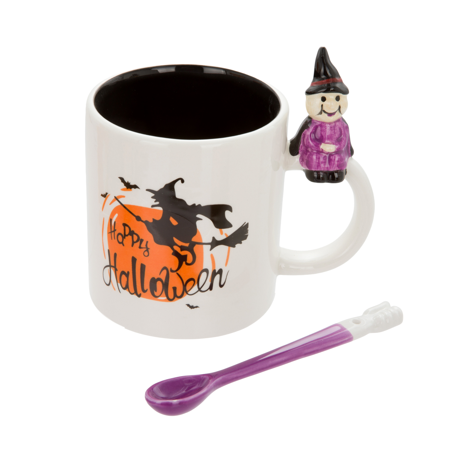 Mug strega Halloween ceramica 500 ml con cucchiaino