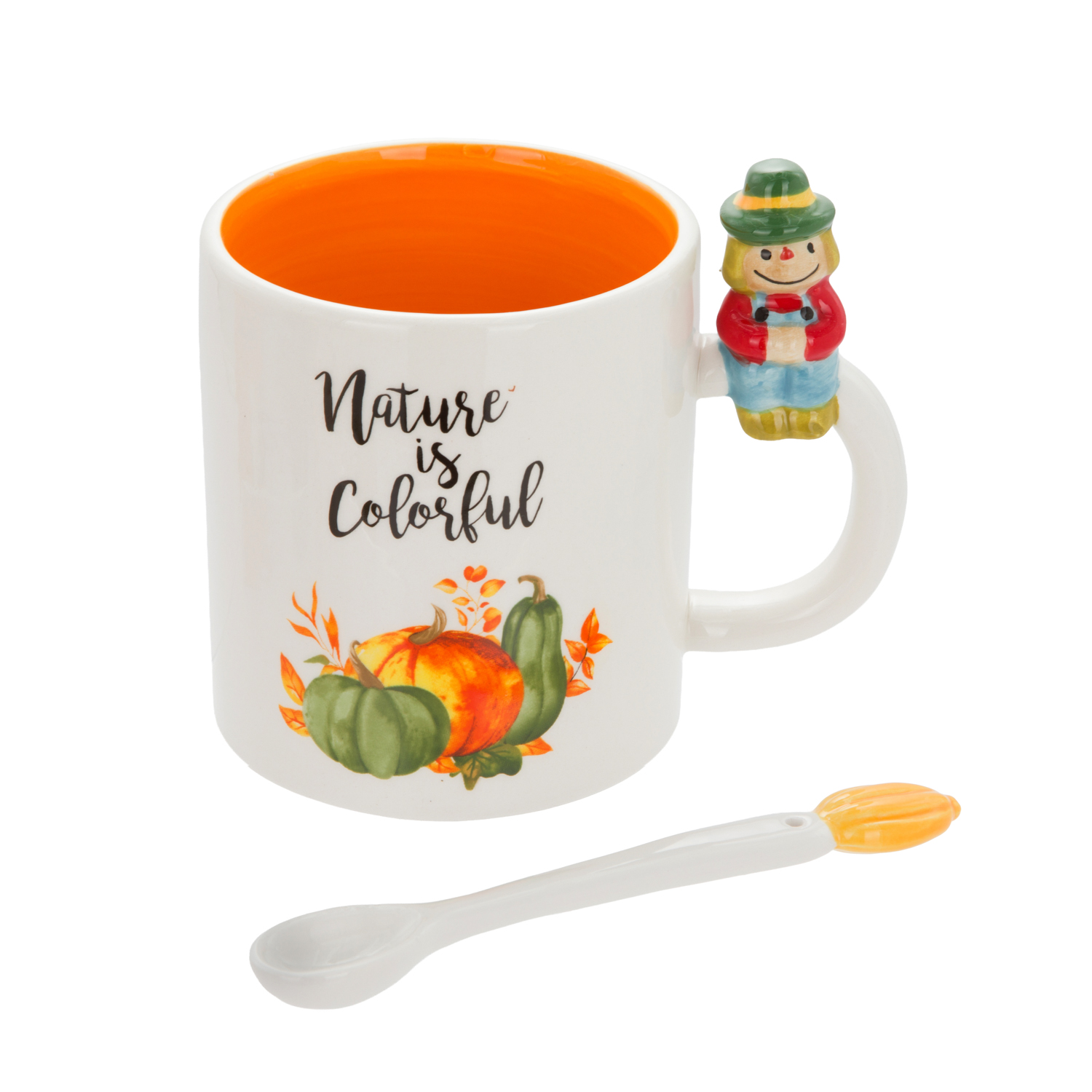 Mug spaventapasseri ceramica 500 ml con cucchiaino