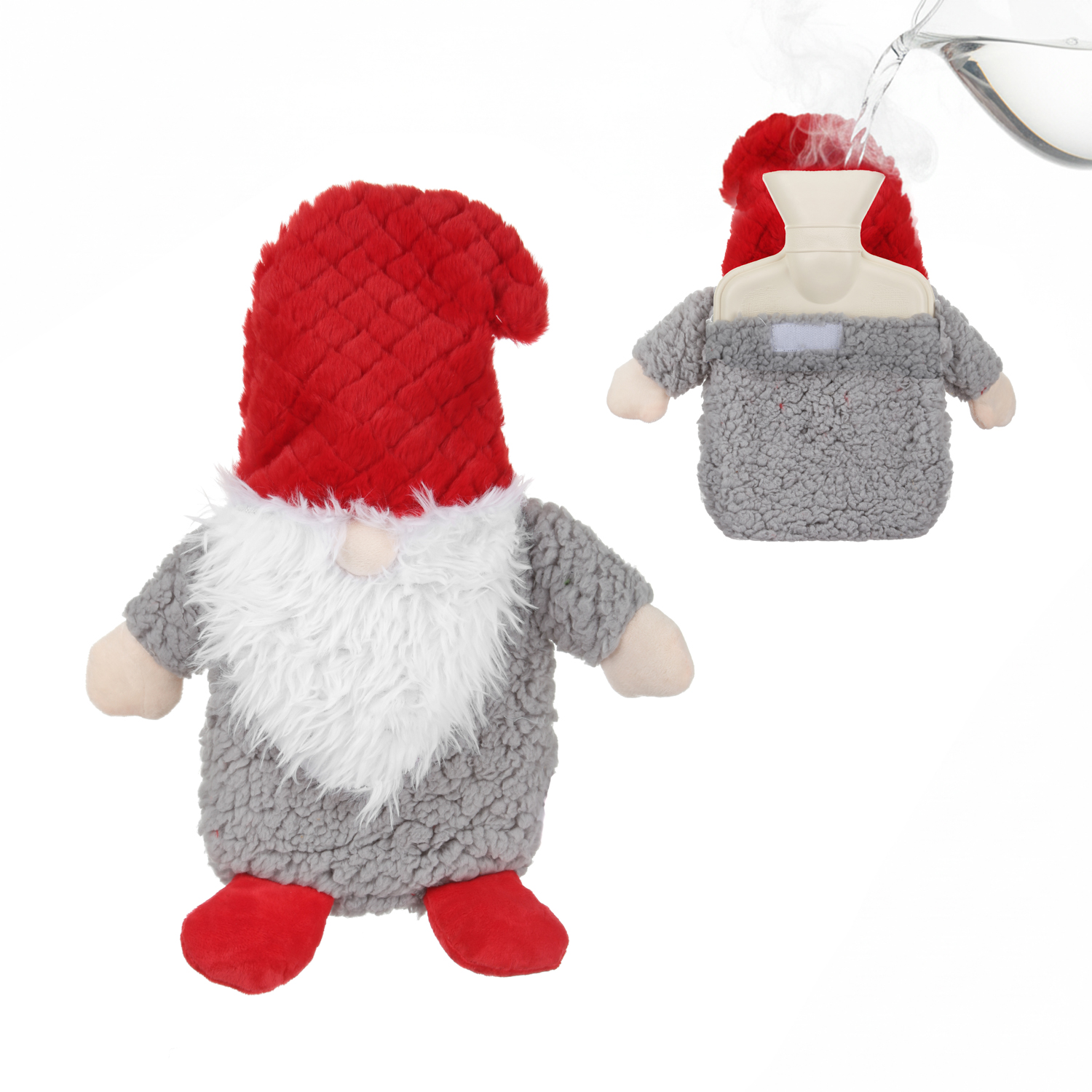 Borsa Acqua Calda Gnomo Natale 700 ml Grigio