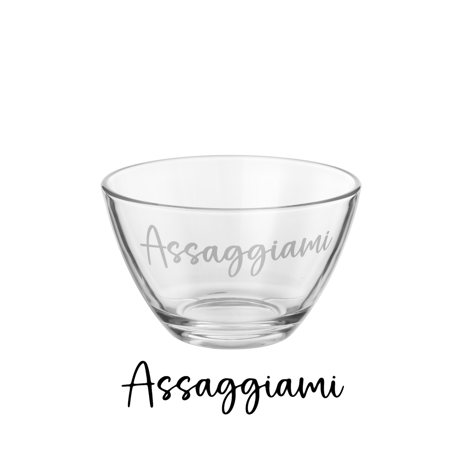 Coppetta vetro scritta Assaggiami 450 ml