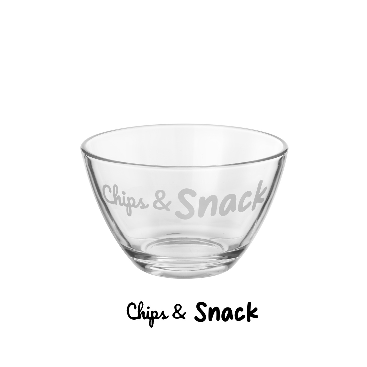 Coppetta vetro scritta Chips e Snack 680 ml