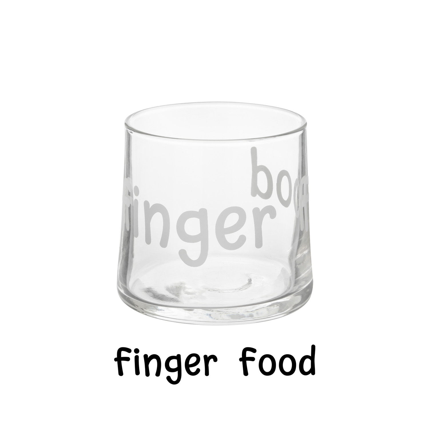 Coppetta vetro scritta Finger food 220 ml