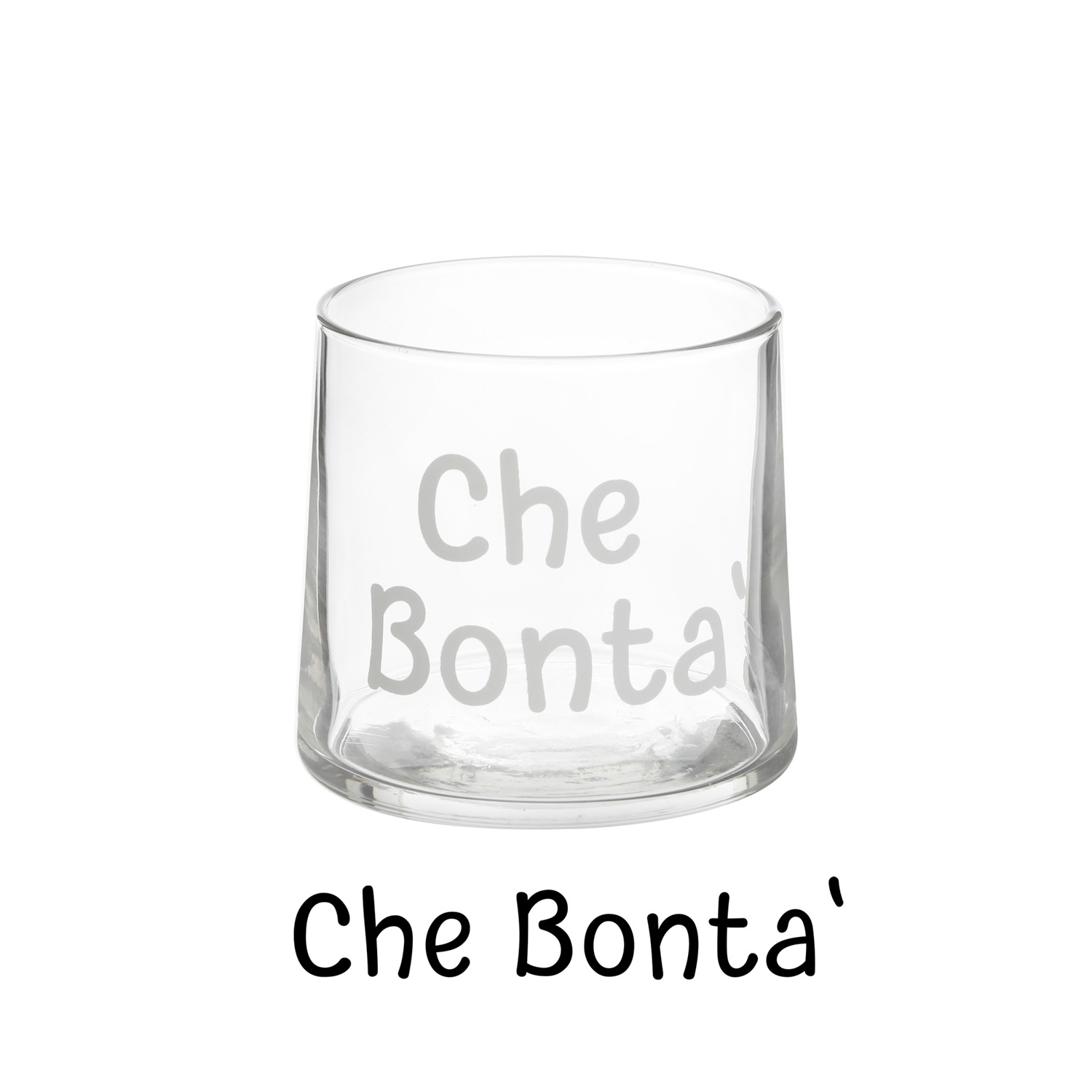 Coppetta vetro scritta Che bontà 220 ml