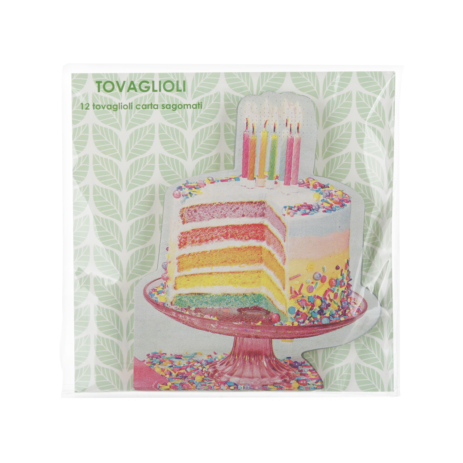 Set 12 tovaglioli torta compleanno in carta