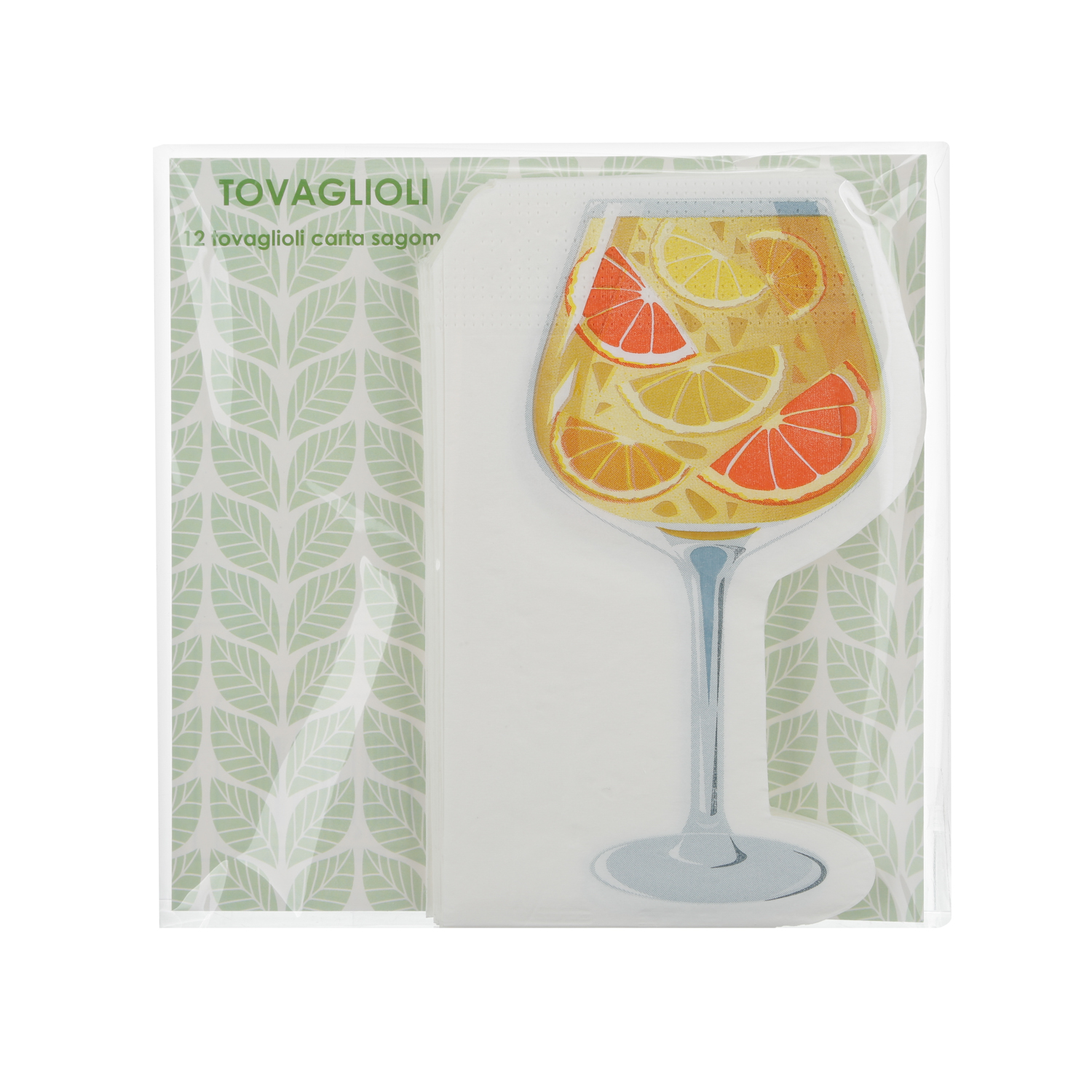 Set 12 tovaglioli calice cocktail in carta