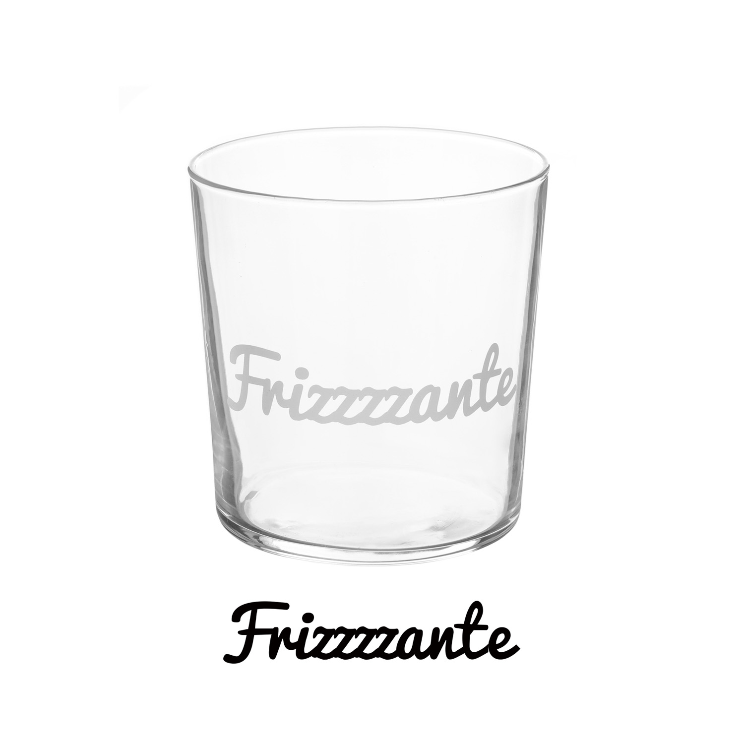 Bicchiere acqua vetro scritta Frizzante 360 ml
