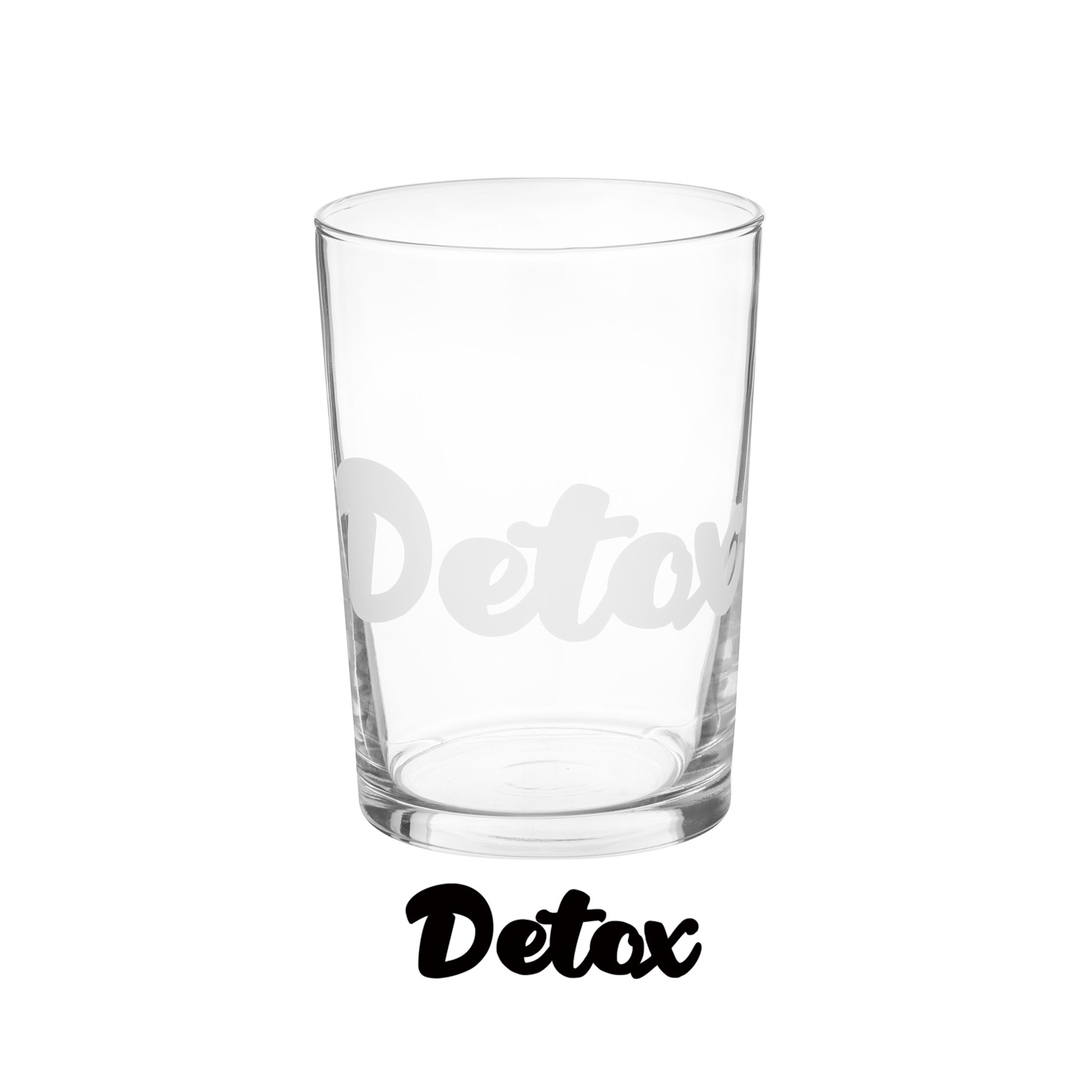 Bicchiere bibita in vetro scritta Detox 490 ml