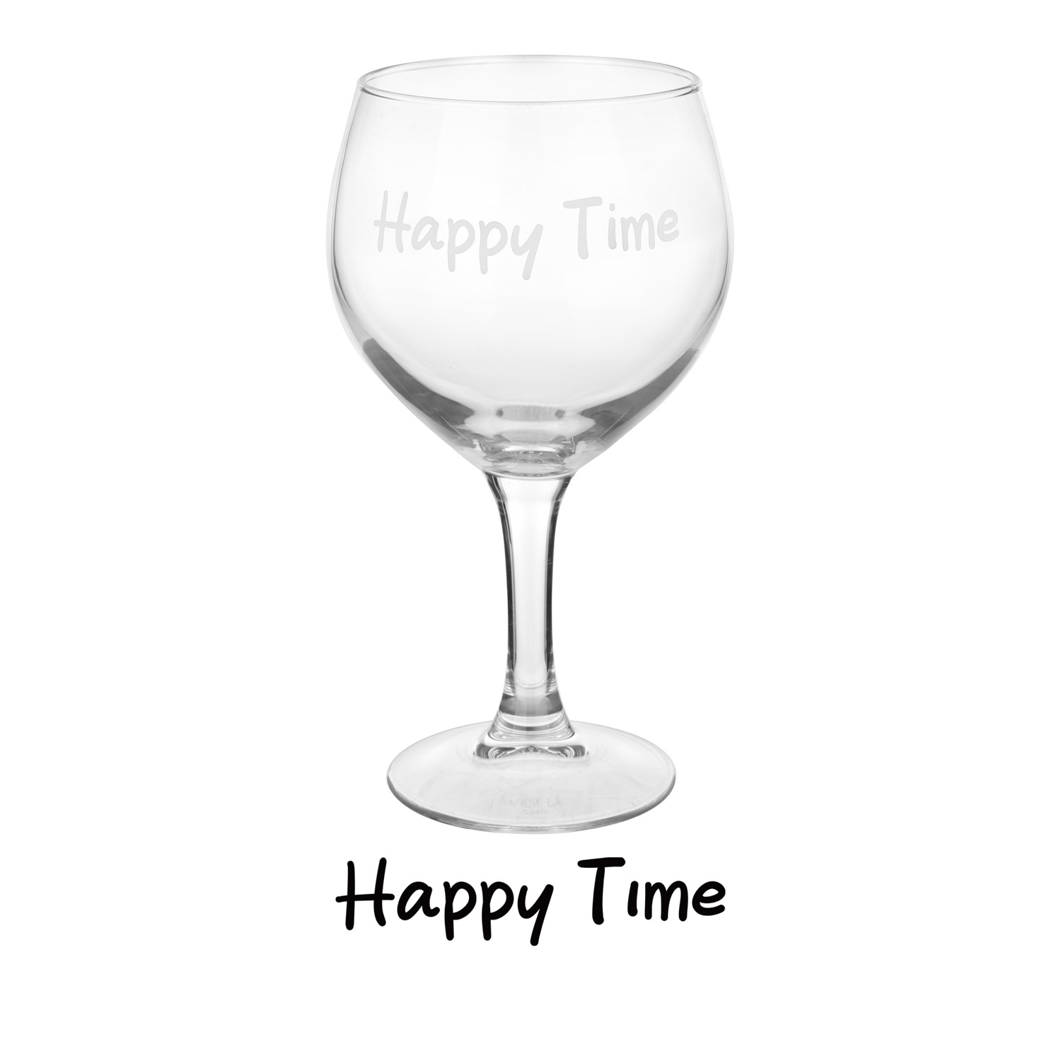 Calice in vetro scritta Happy time 620 ml
