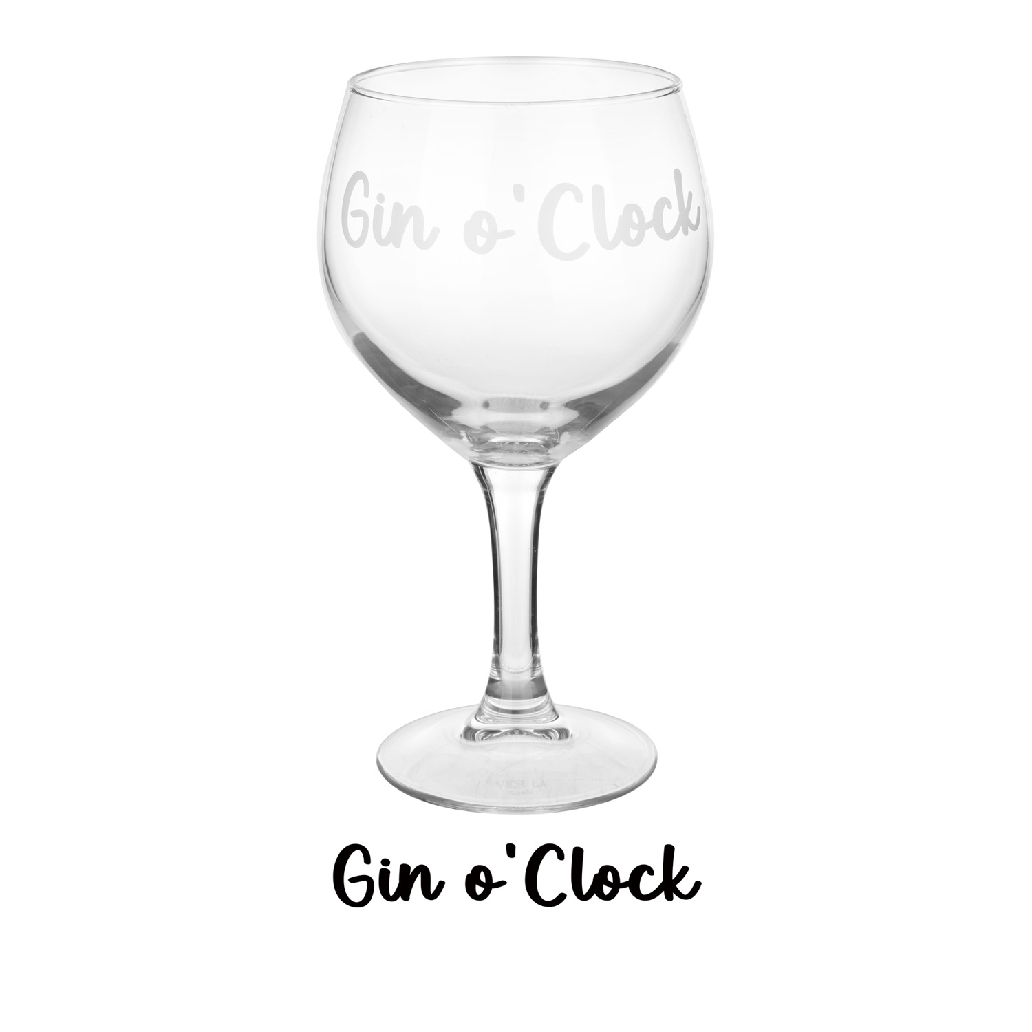 Calice in vetro scritta Gin O' clock 620 ml