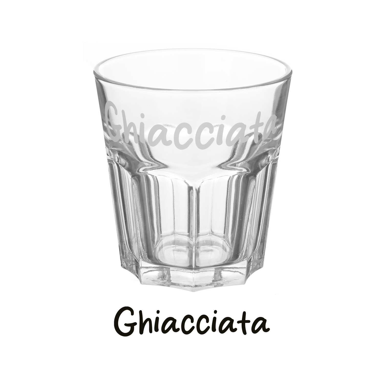 Bicchiere acqua vetro scritta Ghiacciata 290 ml