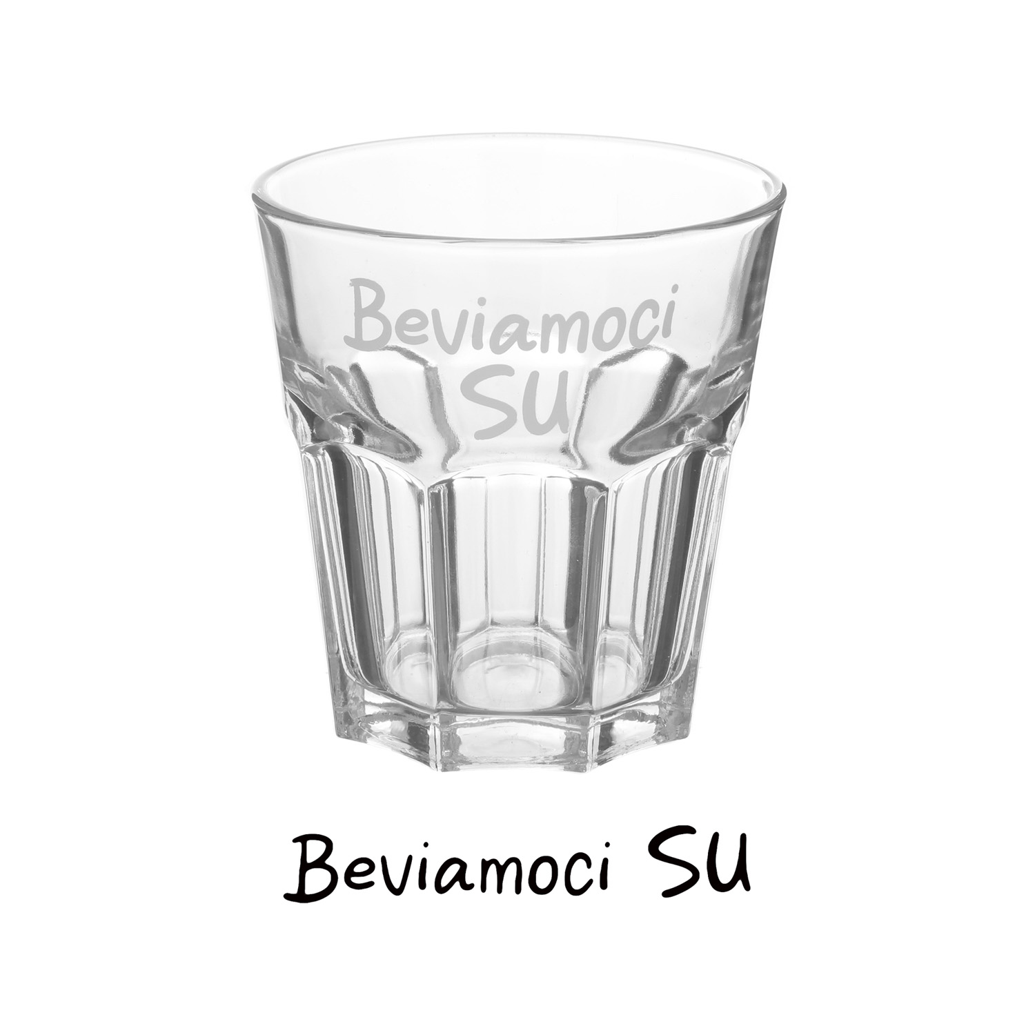 Bicchiere acqua vetro scritta Beviamoci su 290 ml
