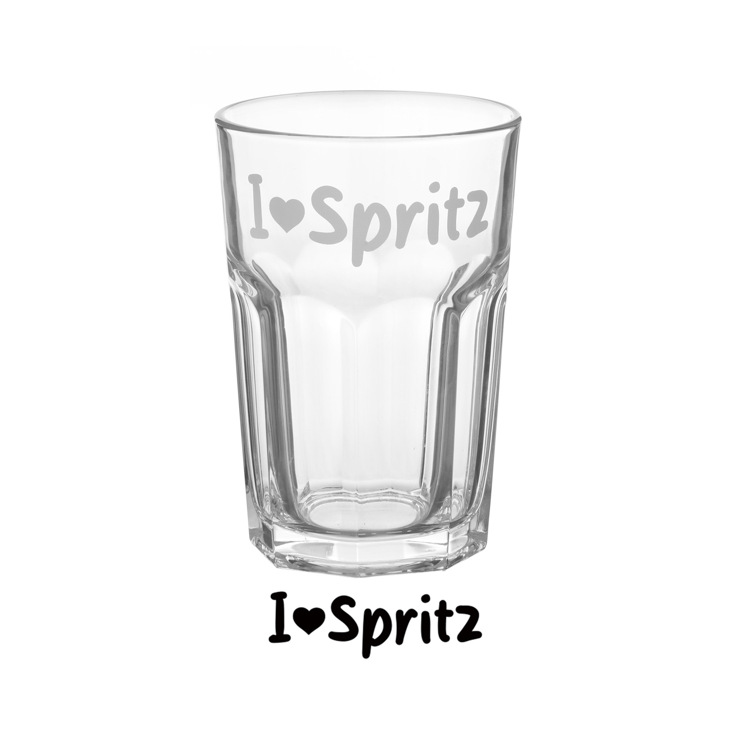 Bicchiere in vetro scritta Love Spritz 355 ml