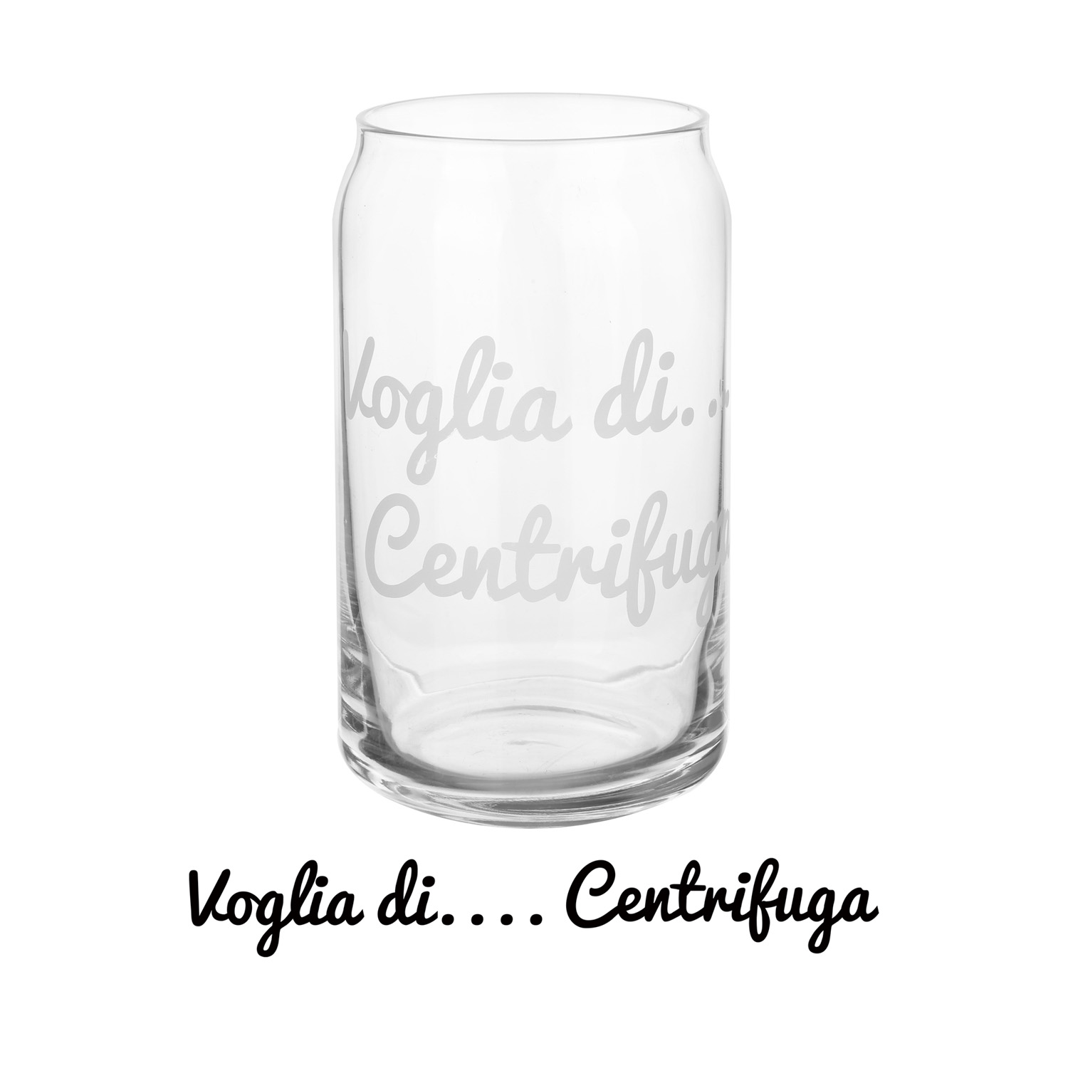 Bicchiere bibita in vetro scritta Voglia di centrifuga 470 ml