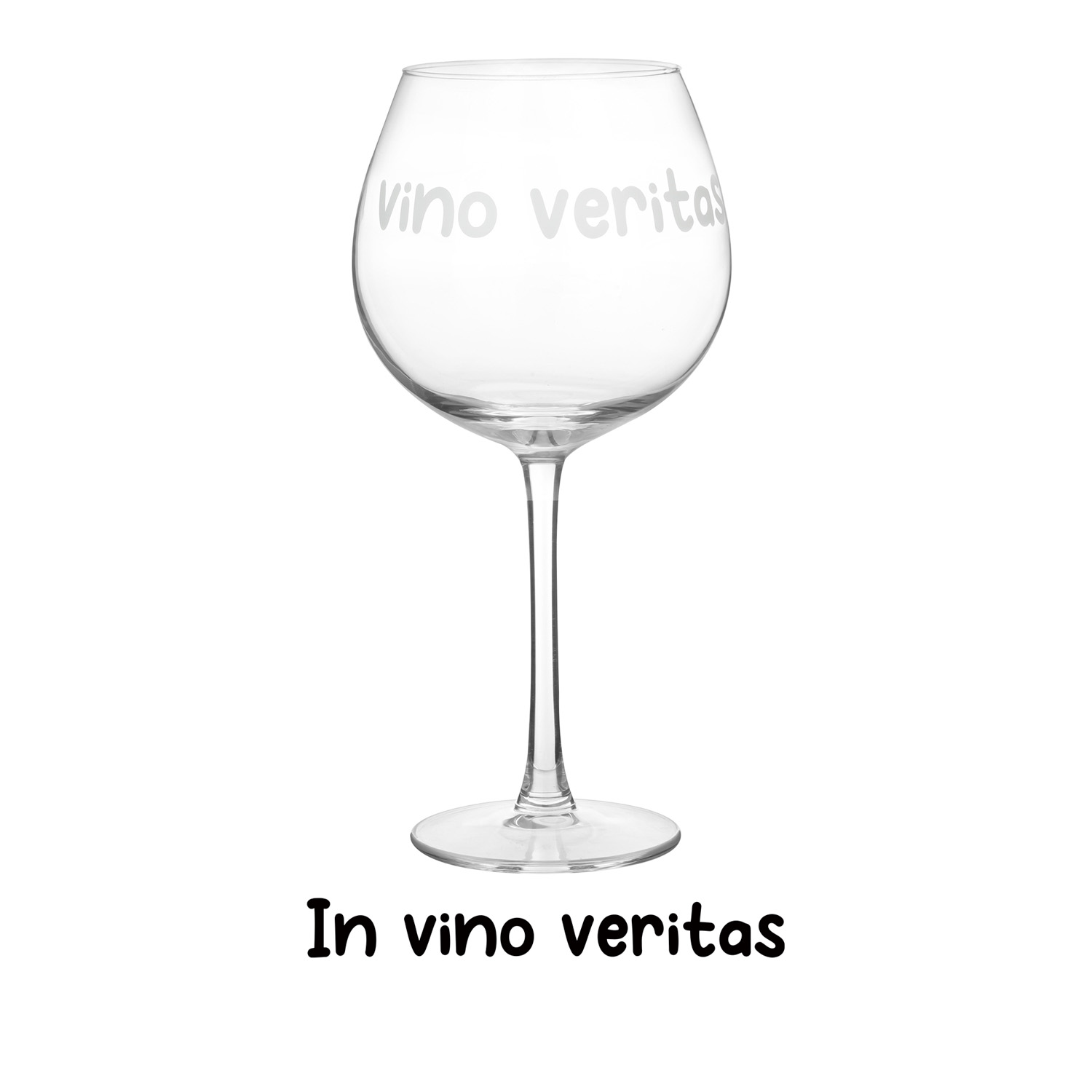 Calice vino in vetro scritta In vino veritas 580 ml