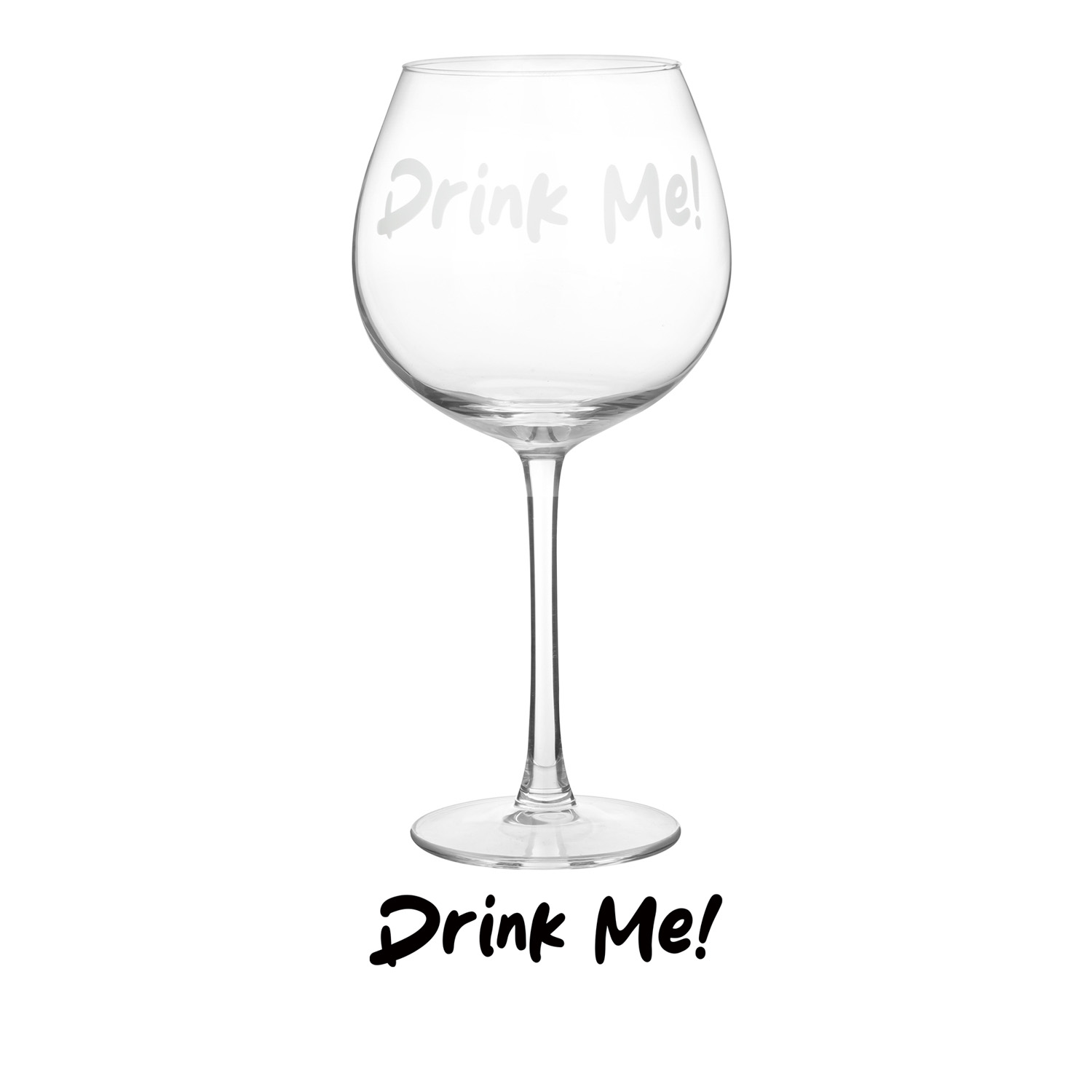 Calice vino in vetro scritta Drink me 580 ml
