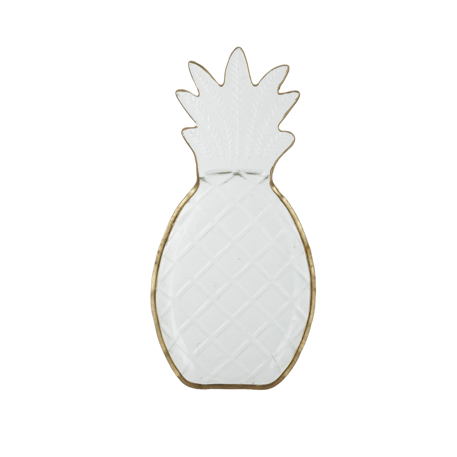 Piattino ananas in vetro bordo oro
