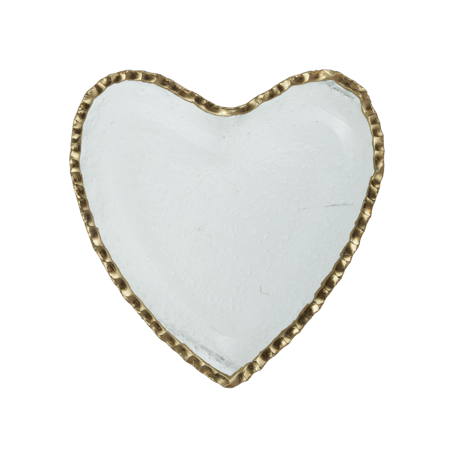 Piattino cuore in vetro bordo oro