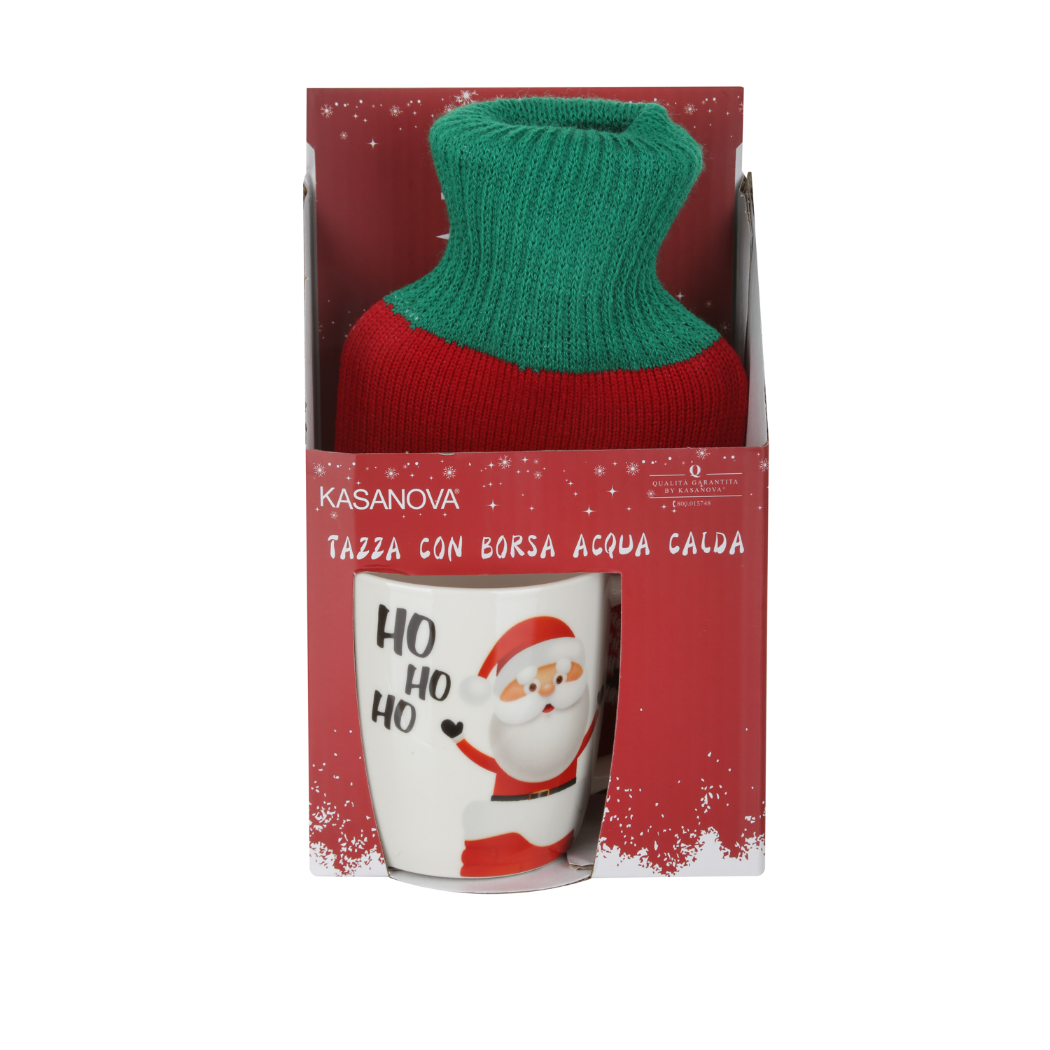 Set tazza 380 ml e borsa acqua calda Babbo Natale