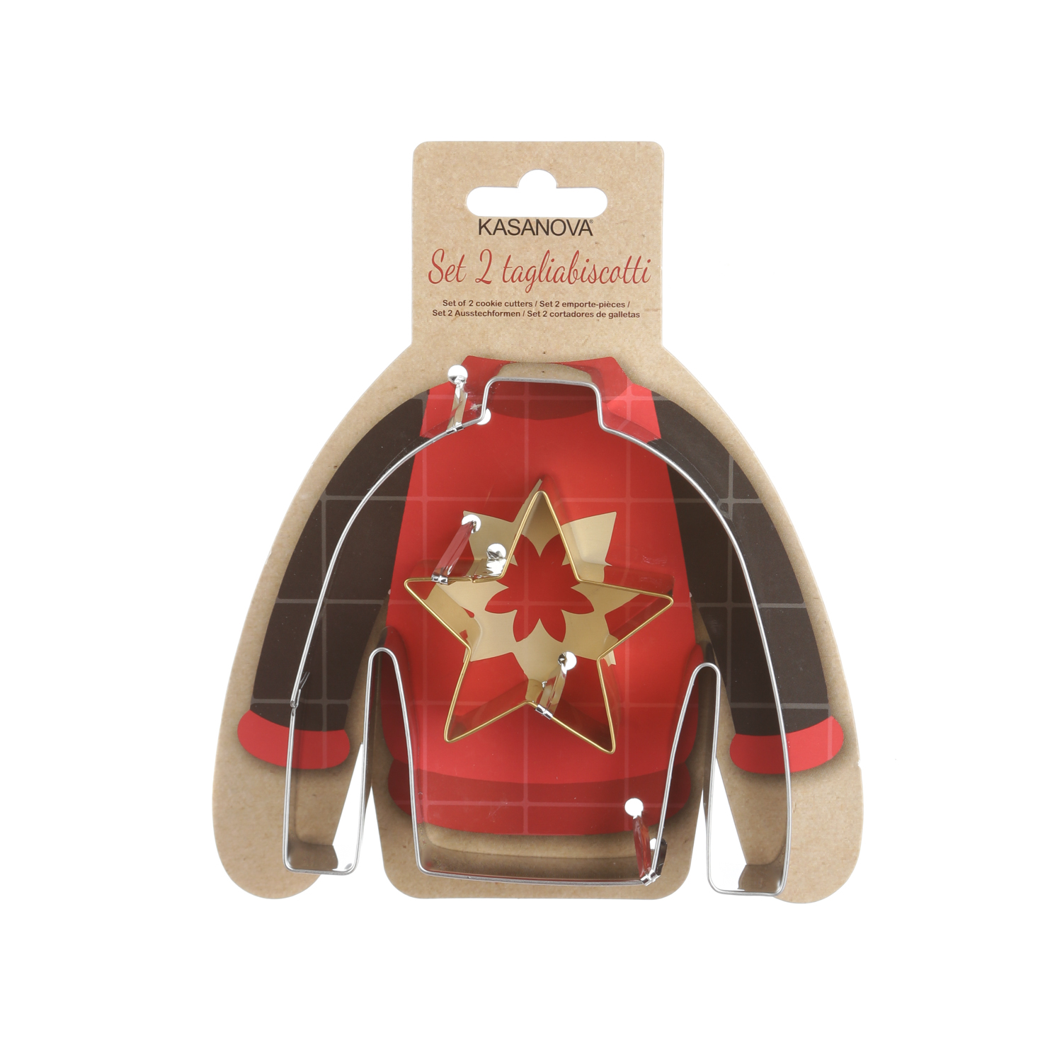 Set 2 Formine Tagliabiscotti Natale: Stella e Maglione