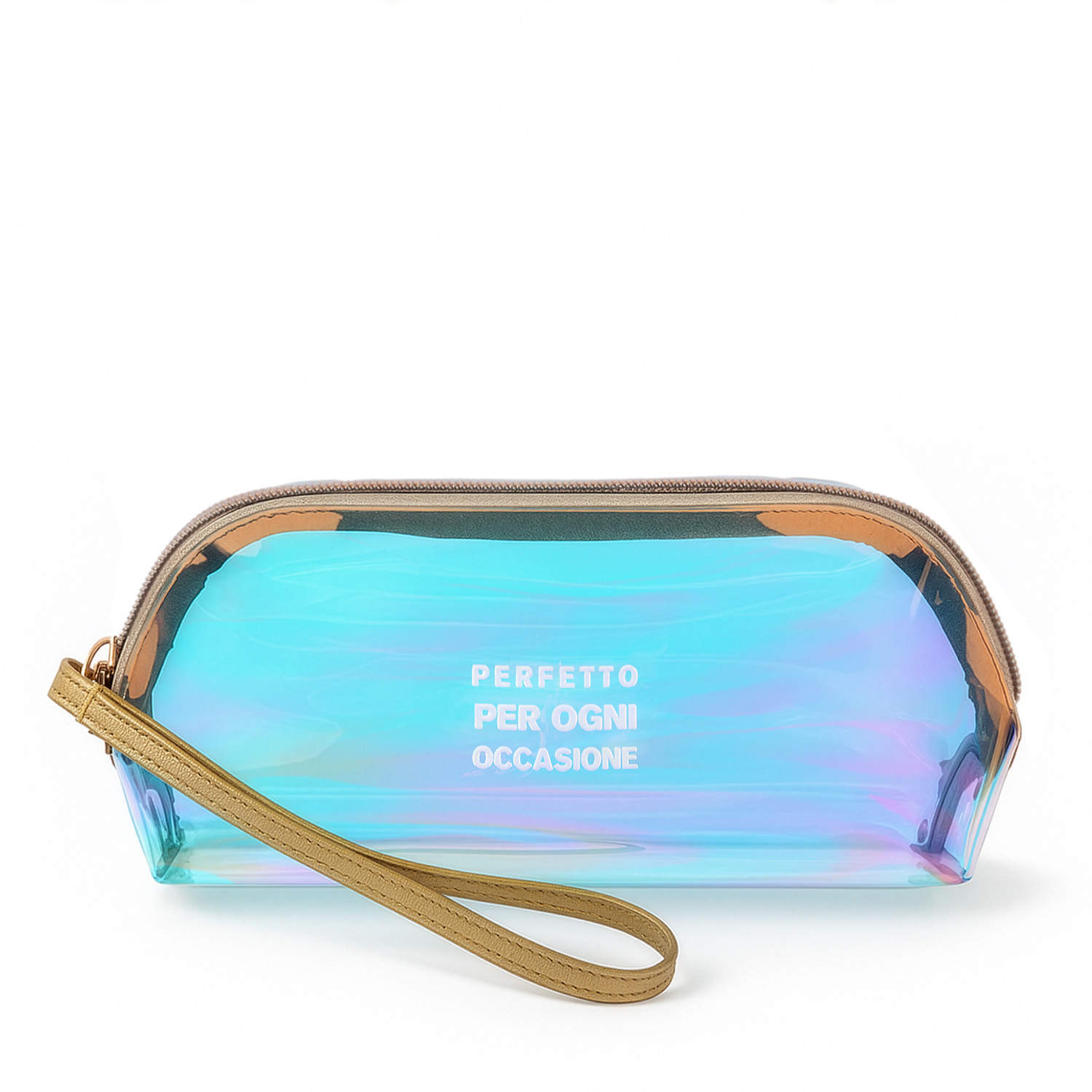 Beauty case astuccio iridescente scritta Per ogni occasione