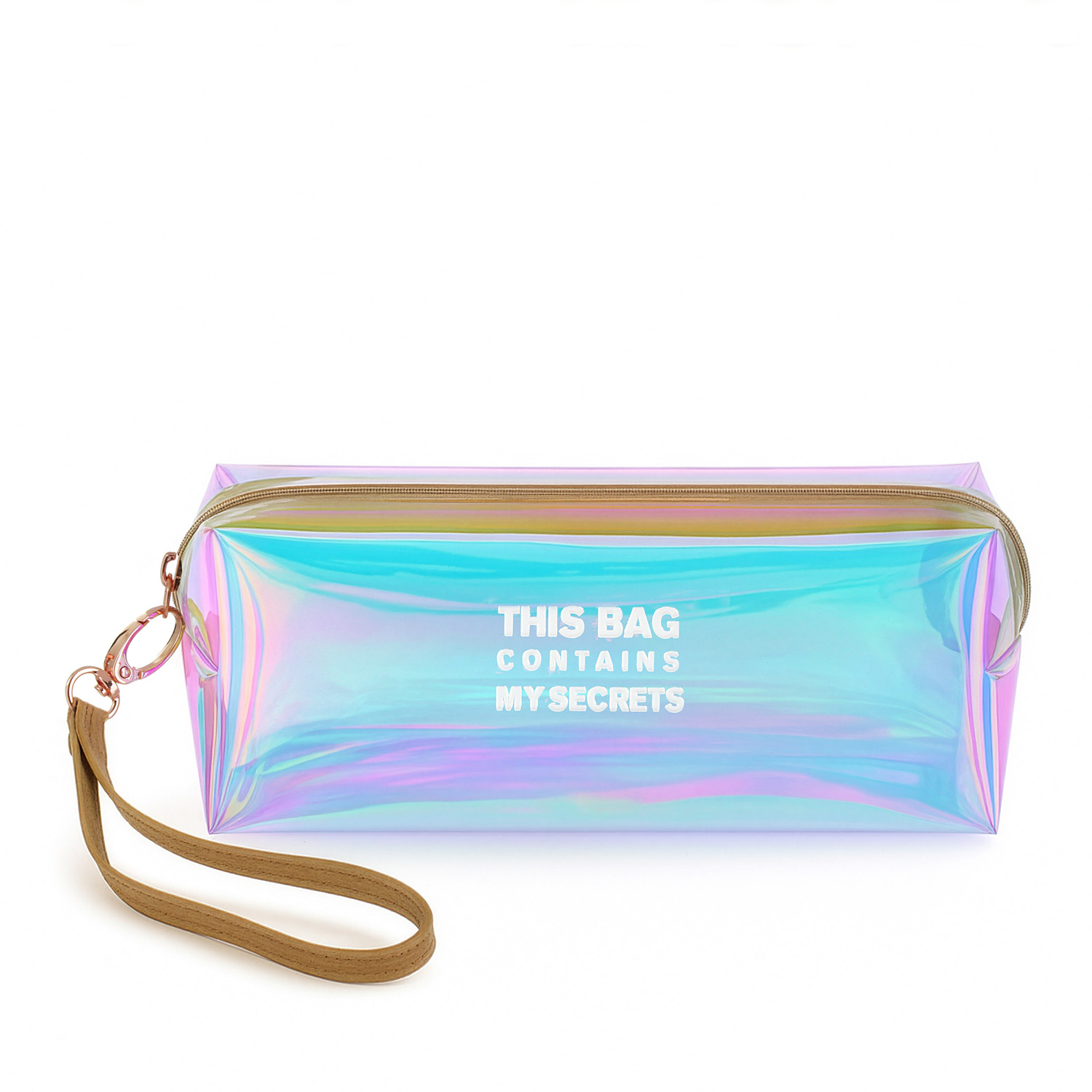 Beauty case astuccio iridescente scritta My secret