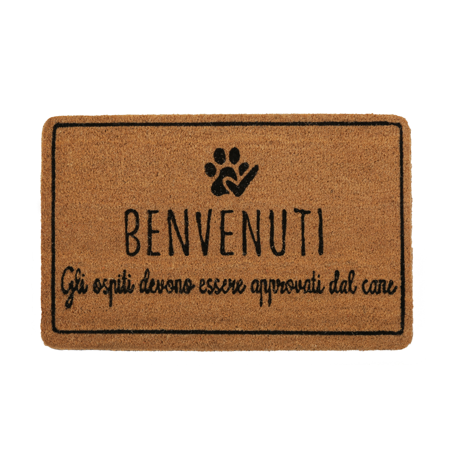 Zerbino scritta Cane 70x40 cm in fibra di cocco