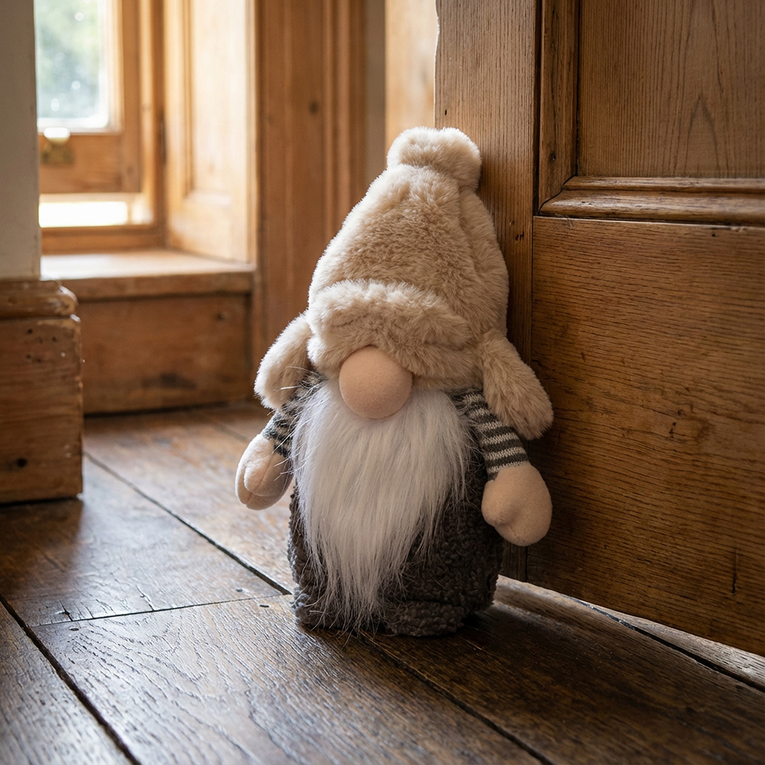 Gnomo Natale Fermaporta 33 cm - Righe