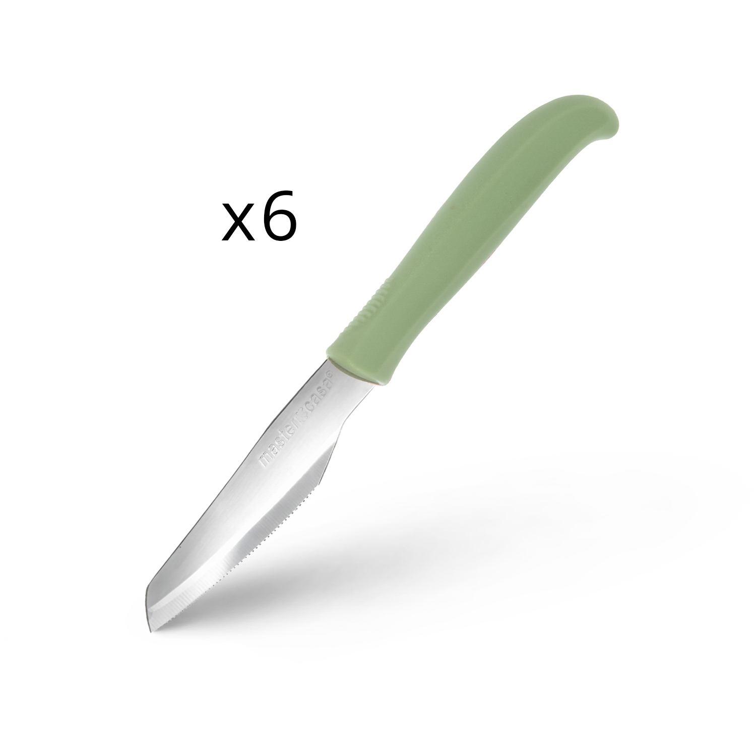 Set 6 coltelli acciaio inox manico verde