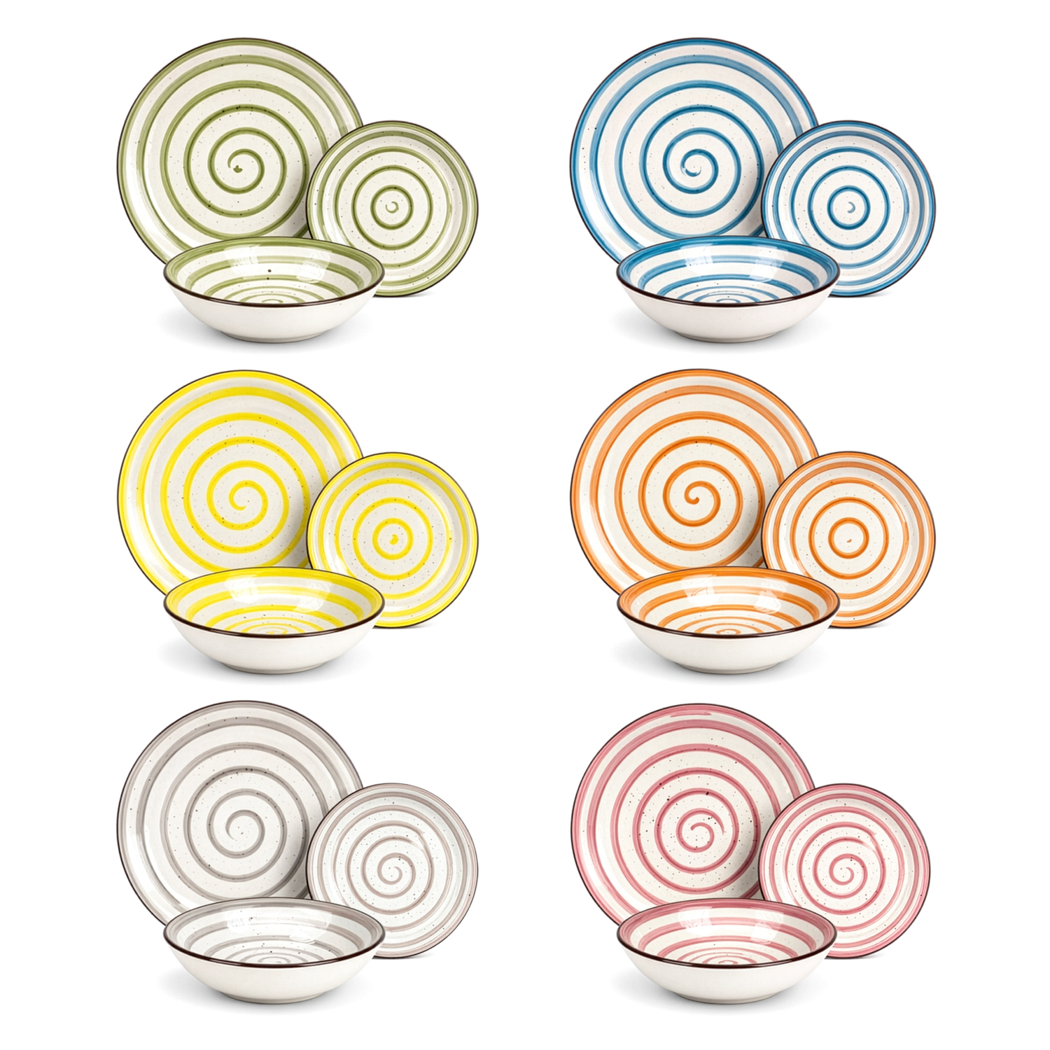 Servizio 18 piatti ceramica Panarea