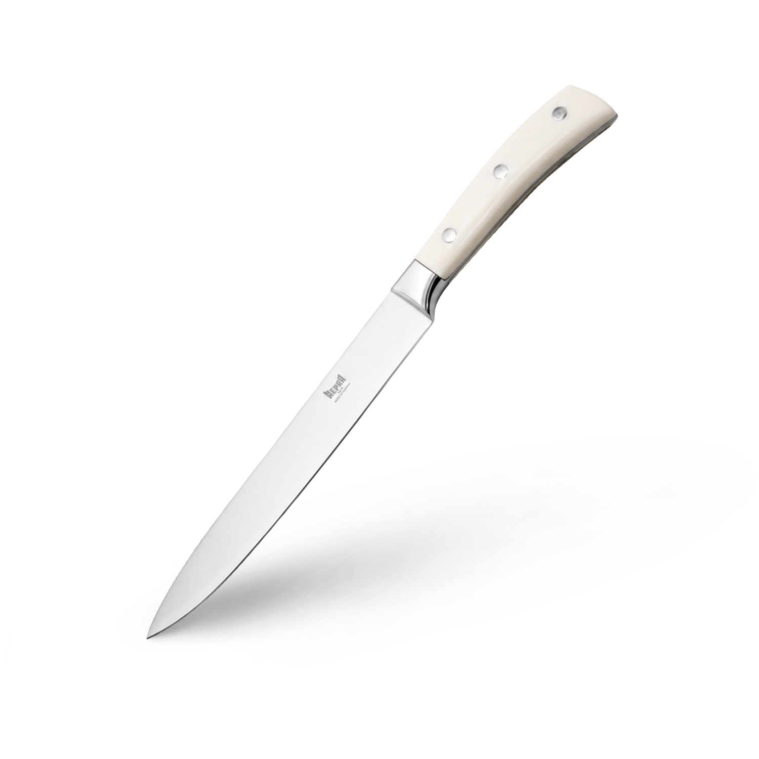 Coltello salumi 20 cm Mepra manico bianco