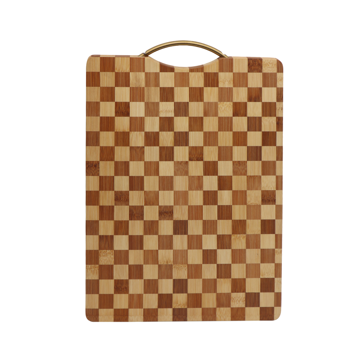 Tagliere 43,5x30 cm bambù scacchiera con manico