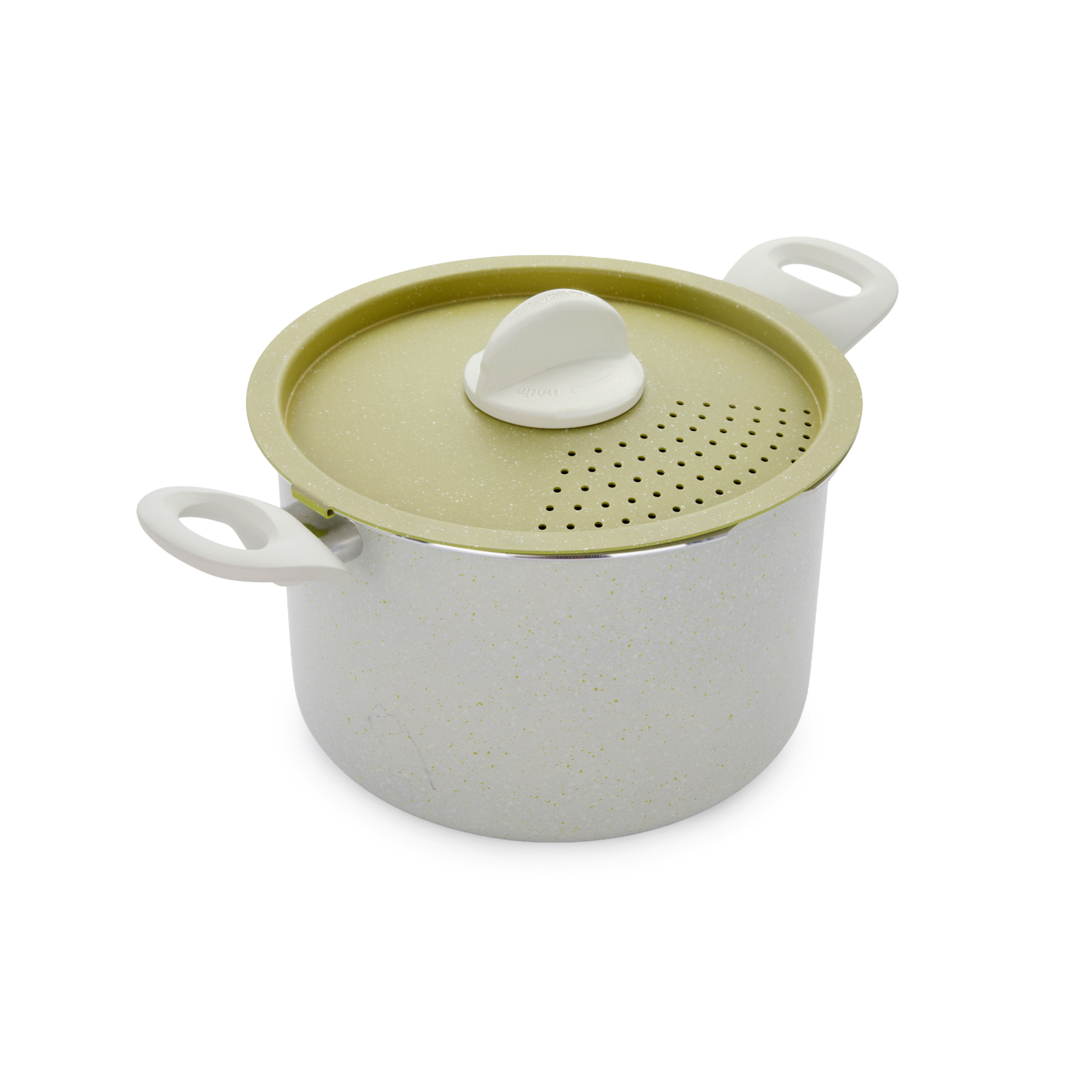 Pentola 22 cm con coperchio scolapasta verde