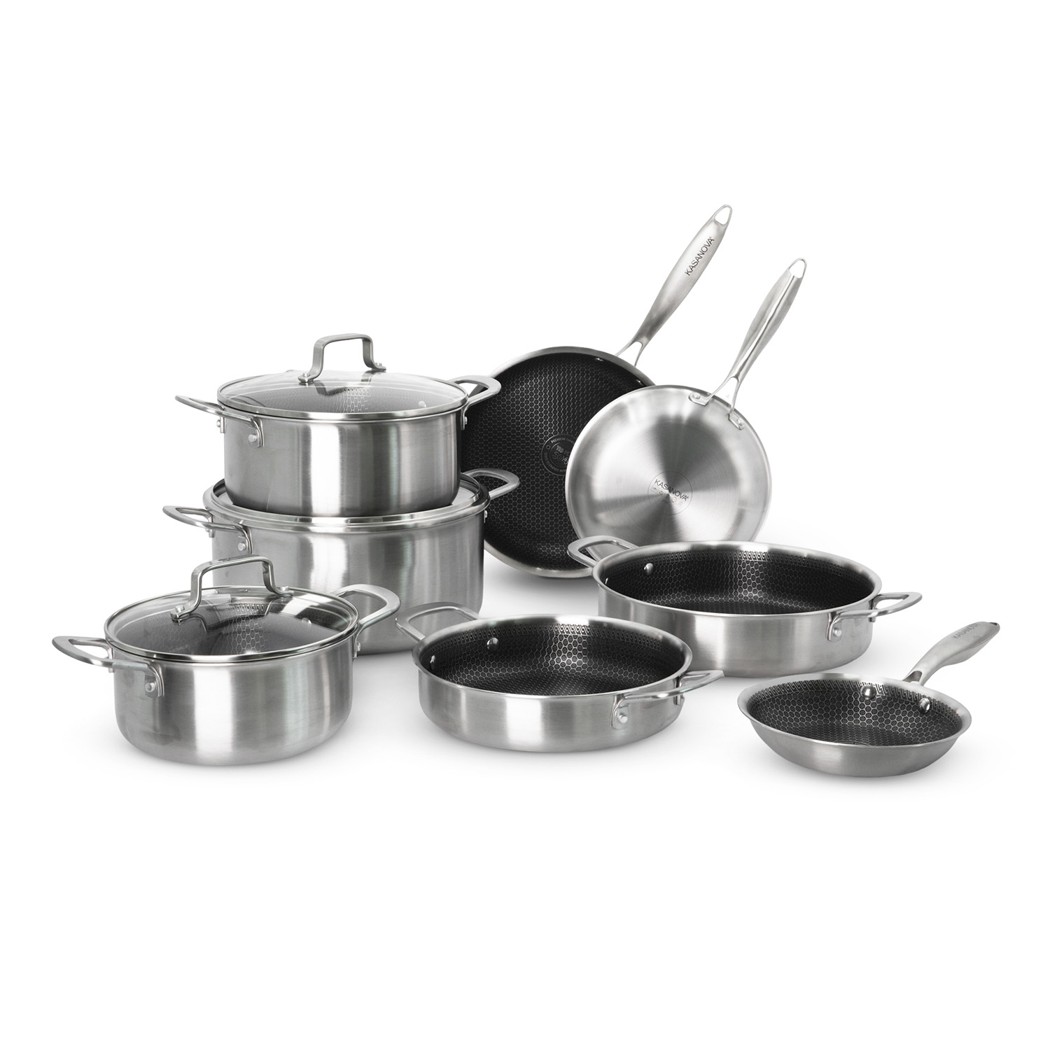 Batteria pentole 3 strati 11 pezzi Tri - Ply
