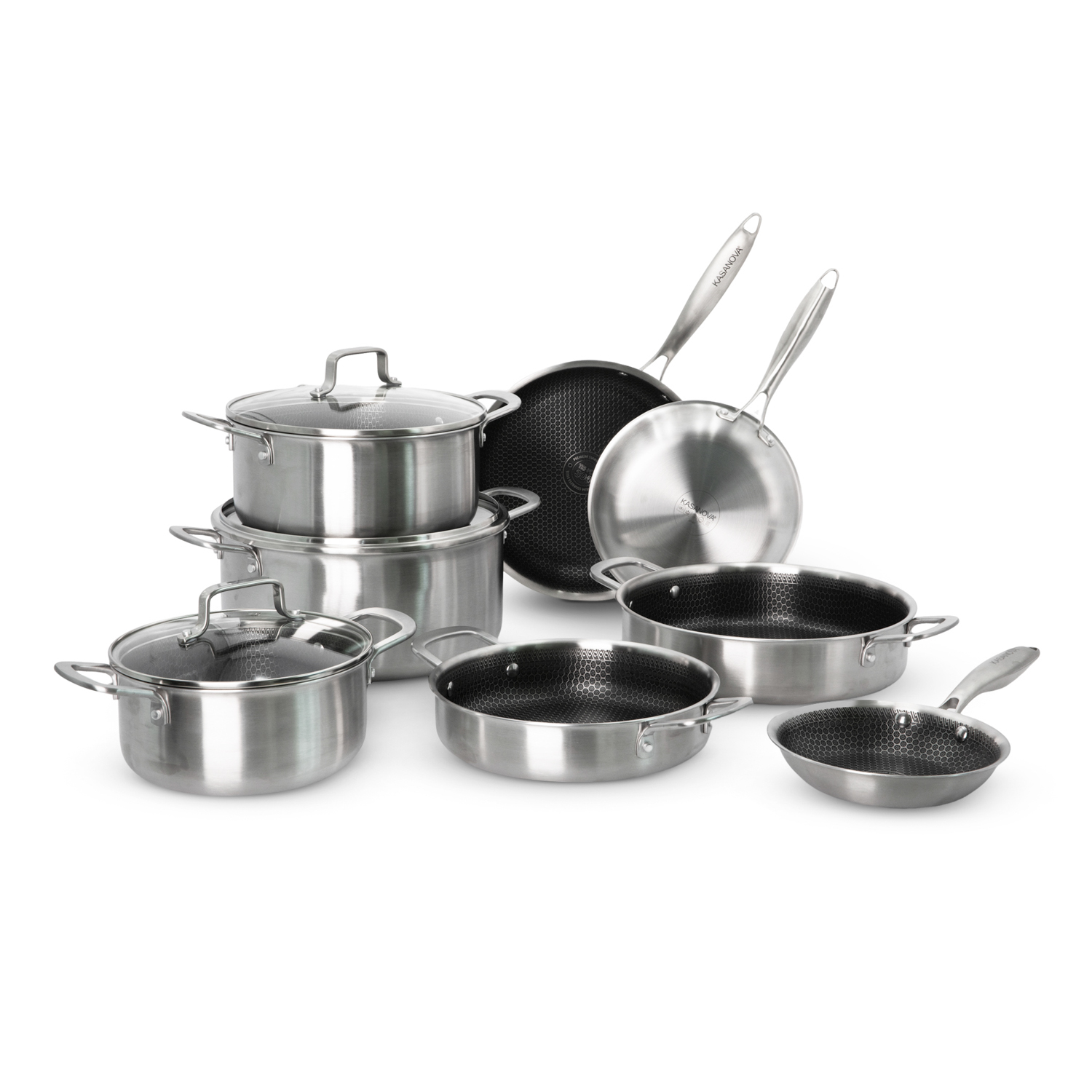 Batteria pentole 3 strati 11 pezzi Tri - Ply