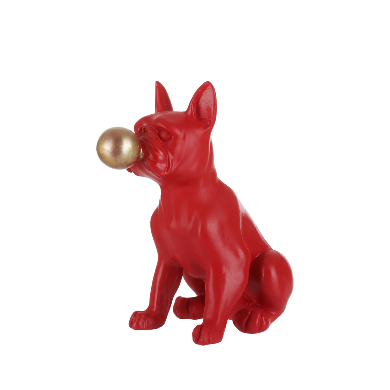 Statua bulldog con chewing gum 12x22x22 cm rosso