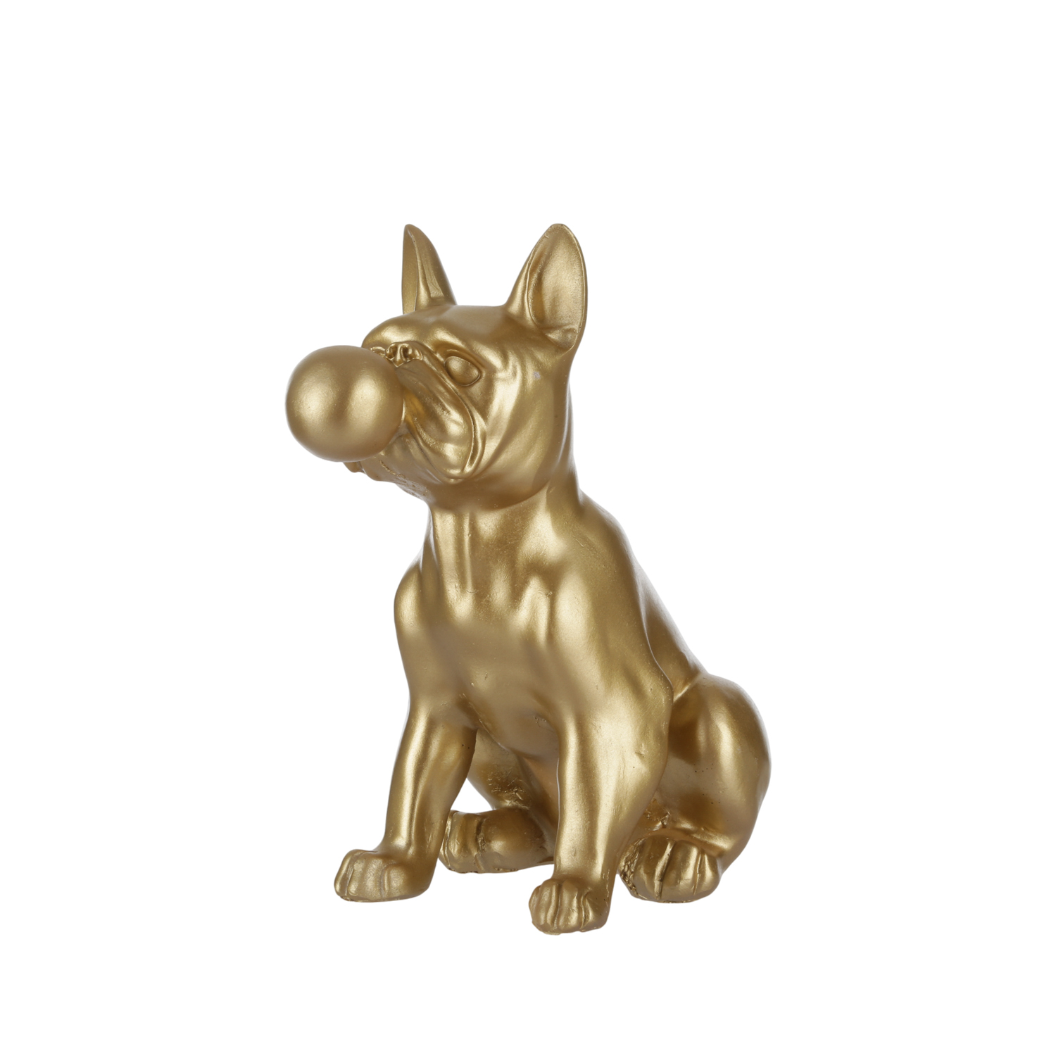 Statua bulldog con chewing gum 12x22x22 cm oro