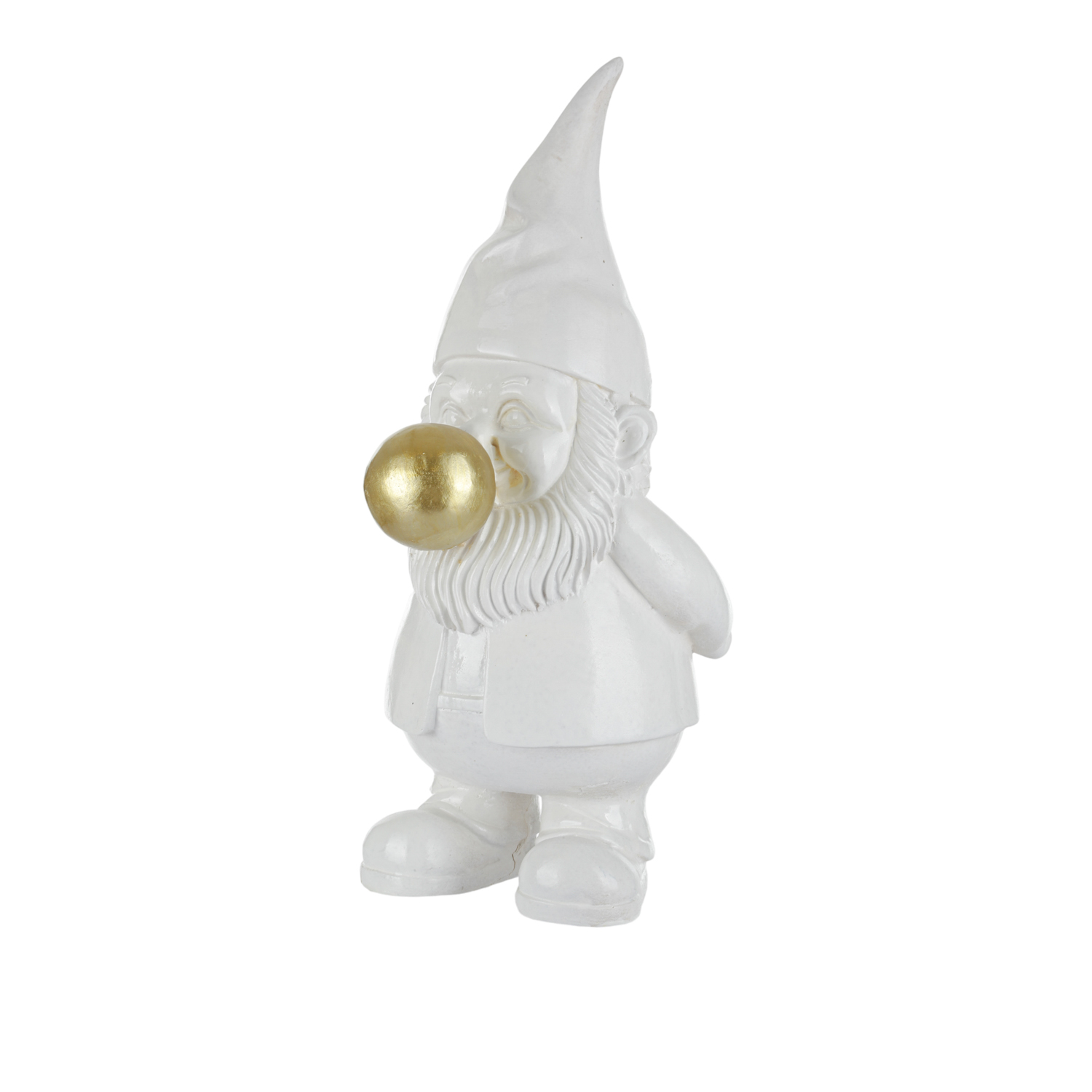 Statua gnomo con chewing gum 18,5x22x42,5 cm bianco