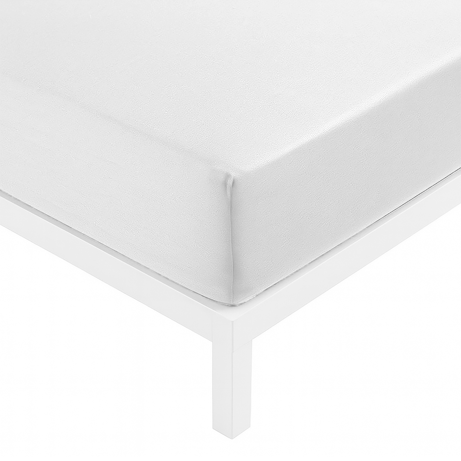 Lenzuolo singolo con angoli bianco in cotone