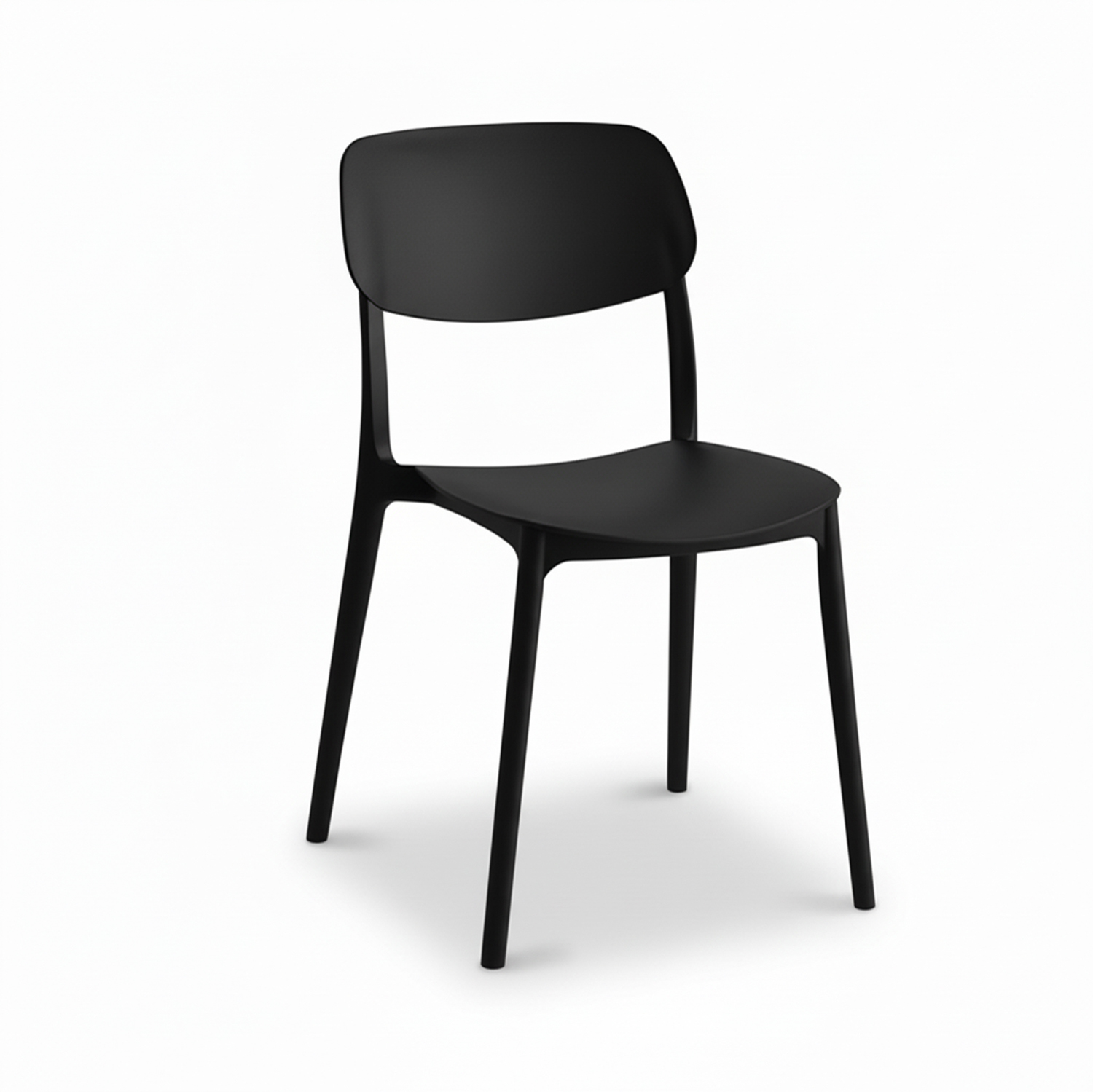Sedia in plastica nera 38x39x79 cm