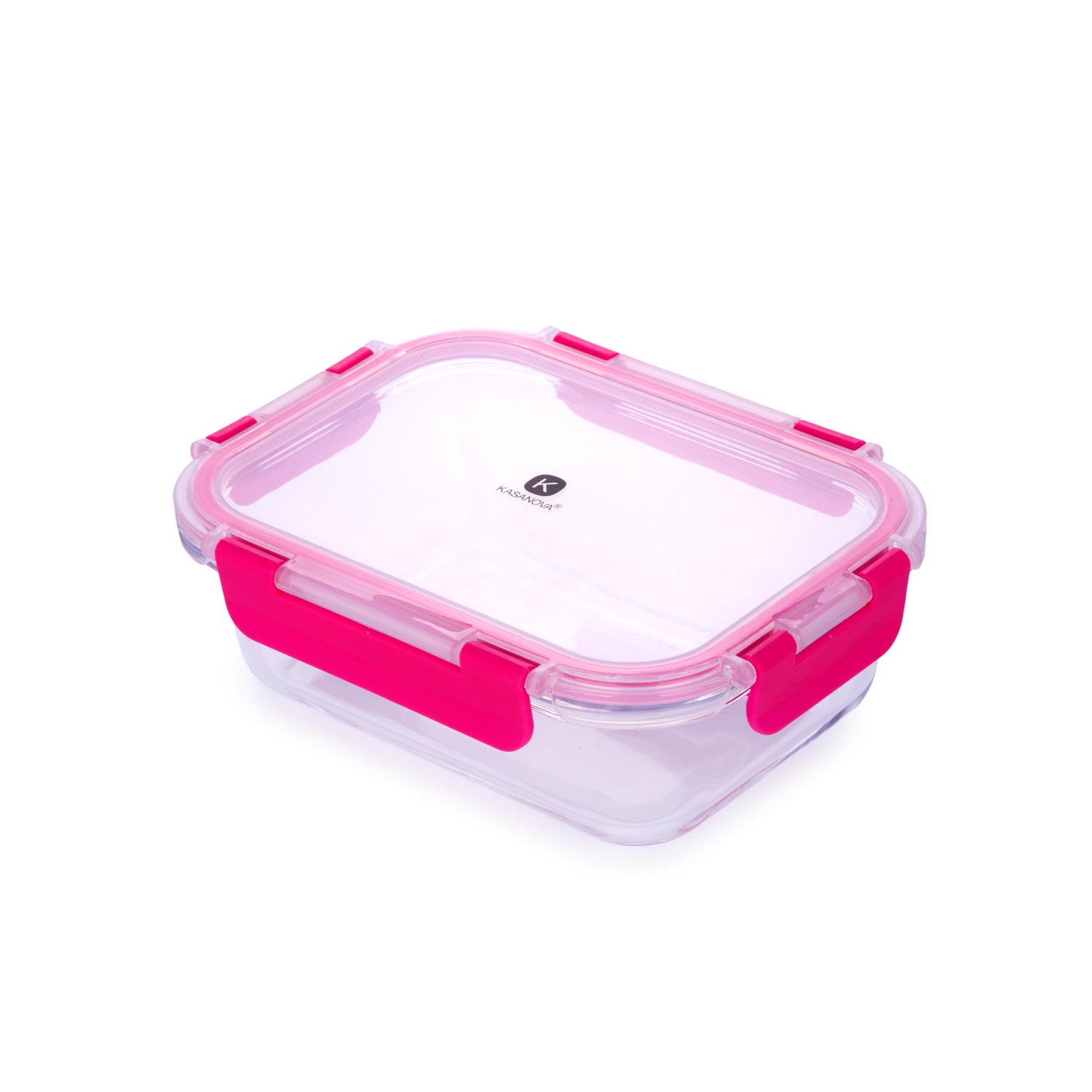 Contenitore alimentare 640 ml vetro rosa