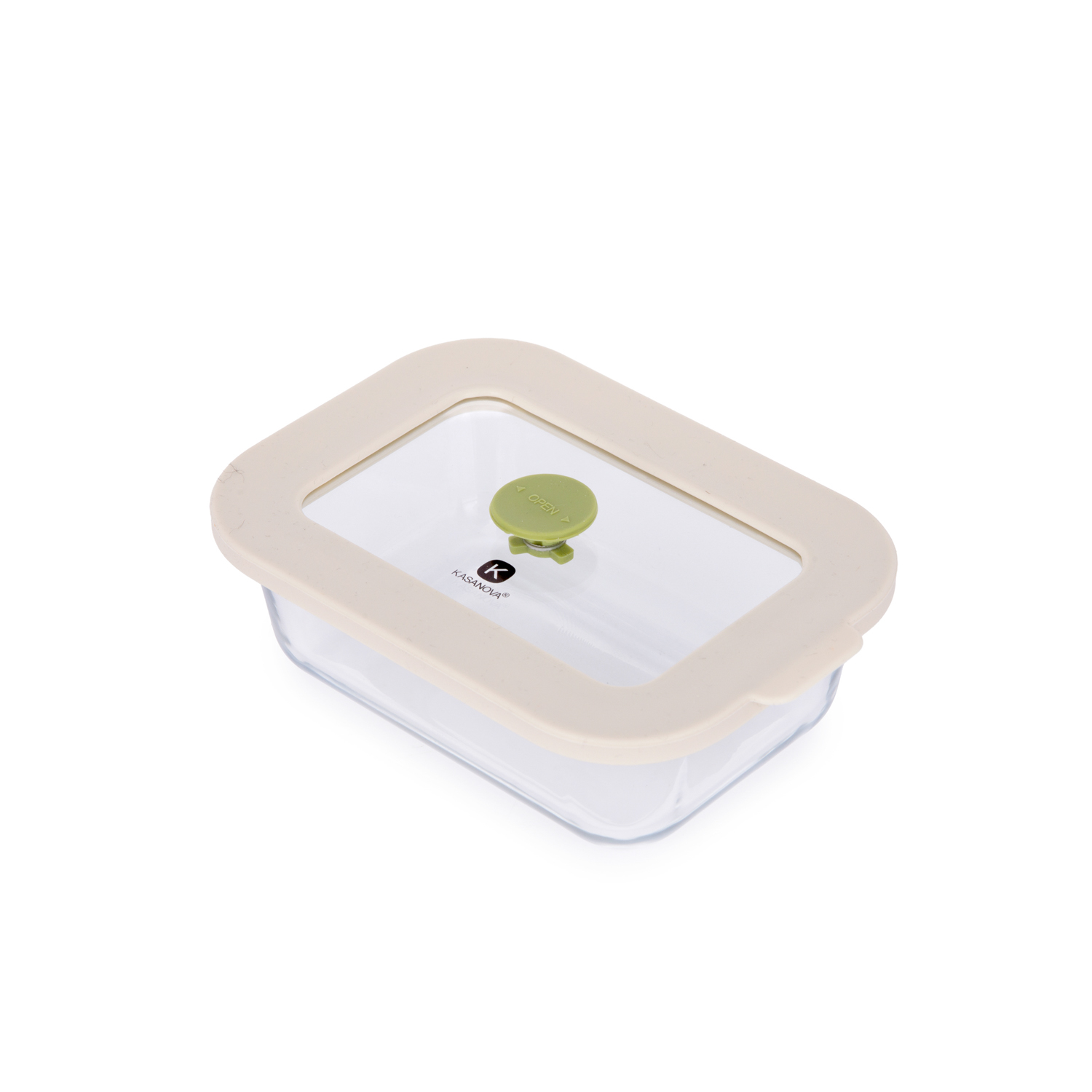 Contenitore alimentare 370 ml vetro beige