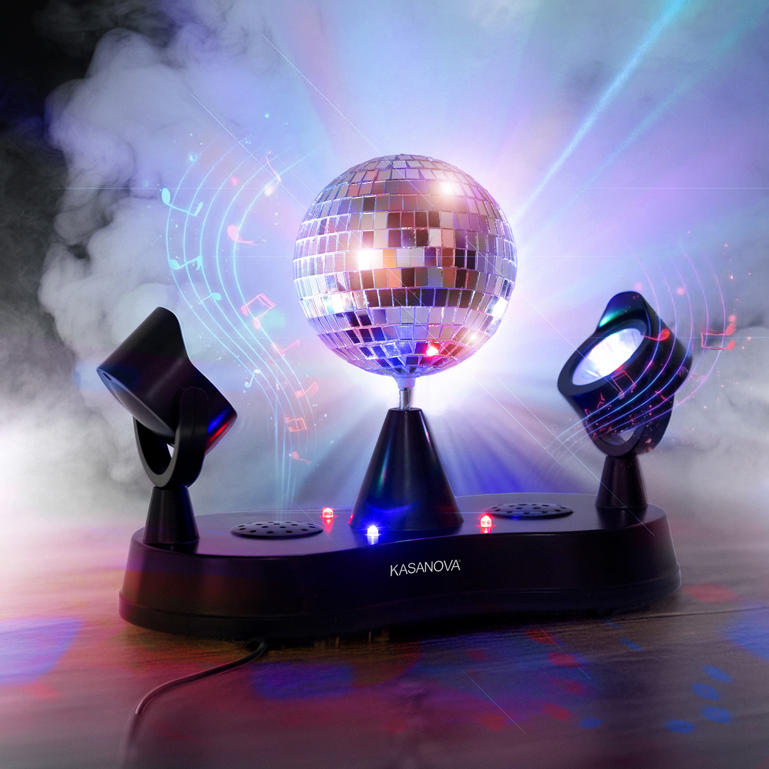 Speaker bluetooth con 2 casse e palla da discoteca