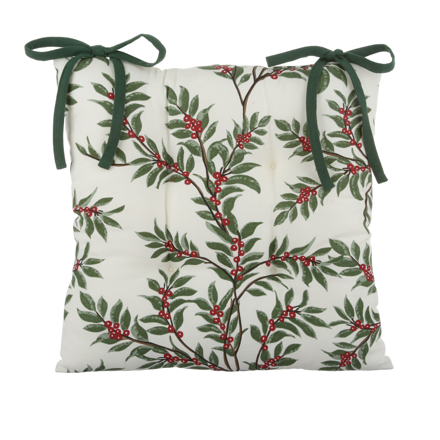 Cuscino sedia natalizio agrifogli 40x40 cm