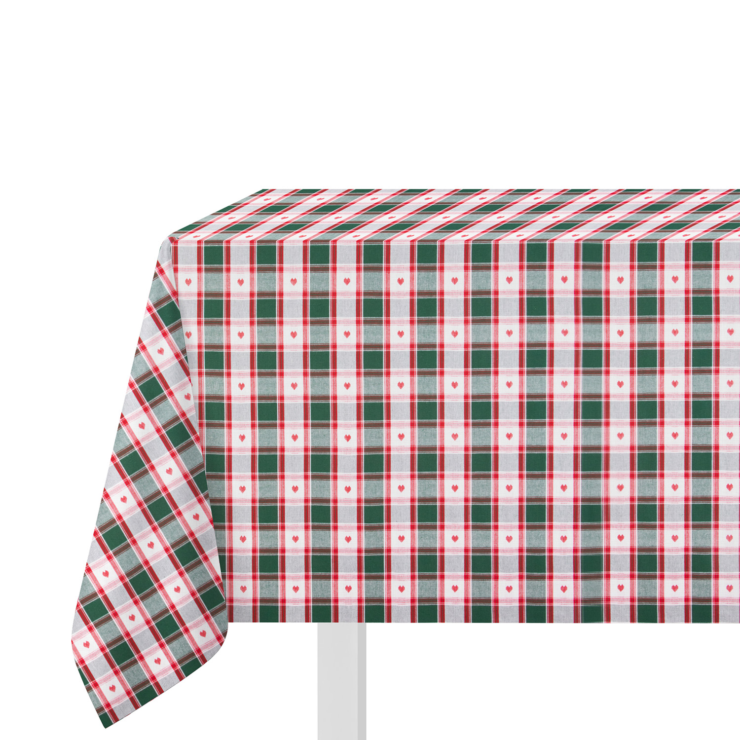 Tovaglia 140x240 cm tartan e cuori