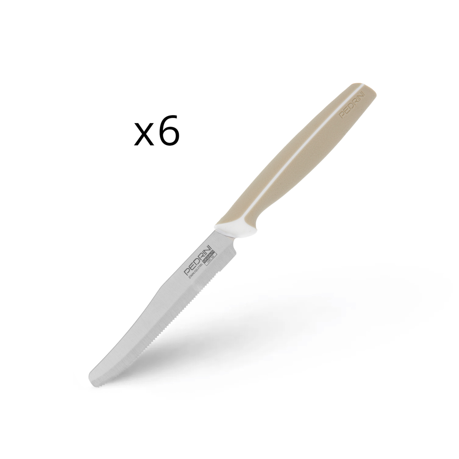 Set 6 coltelli tavola grigio Pedrini Master