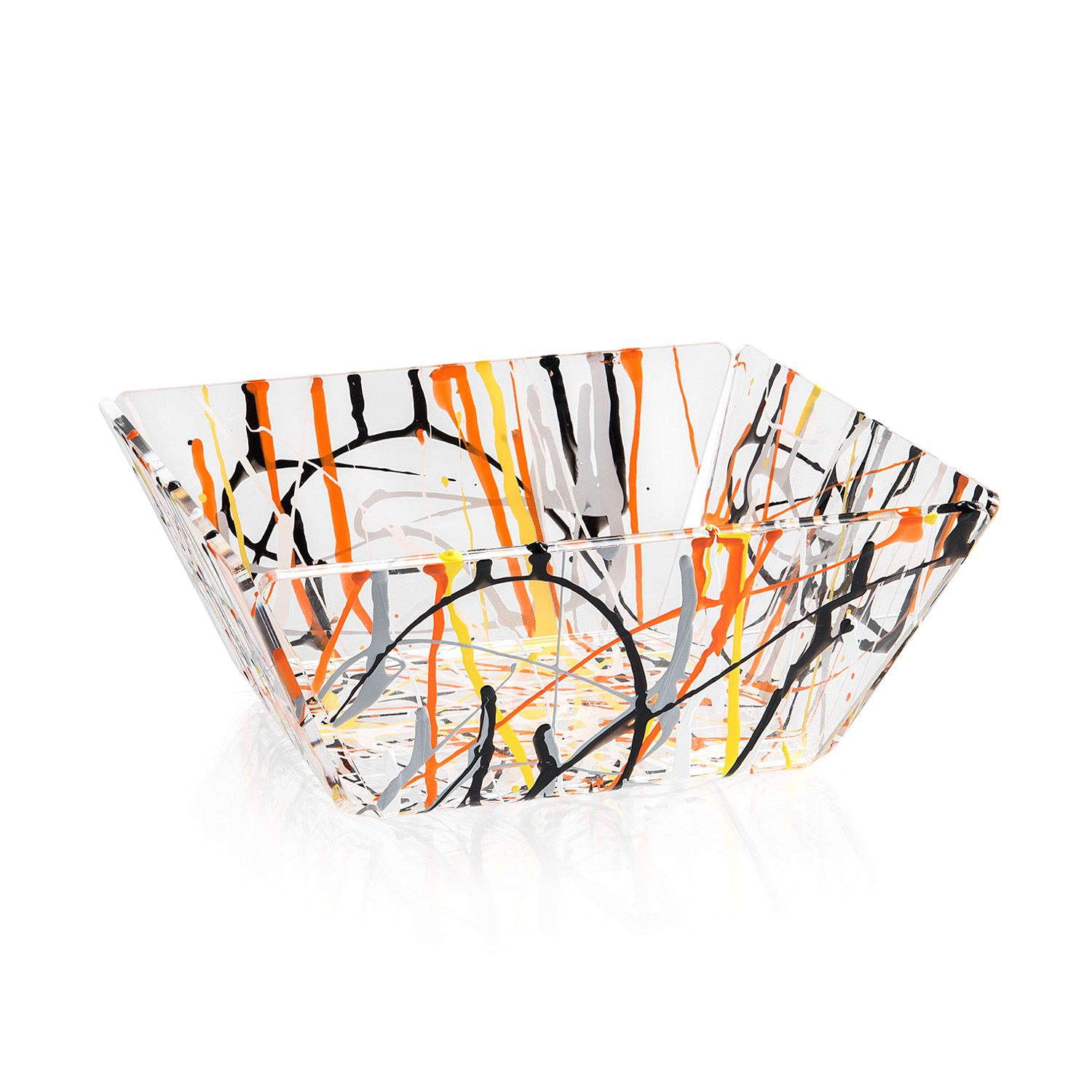 Cestino portapane Iplex plexiglass trasparente decorato
