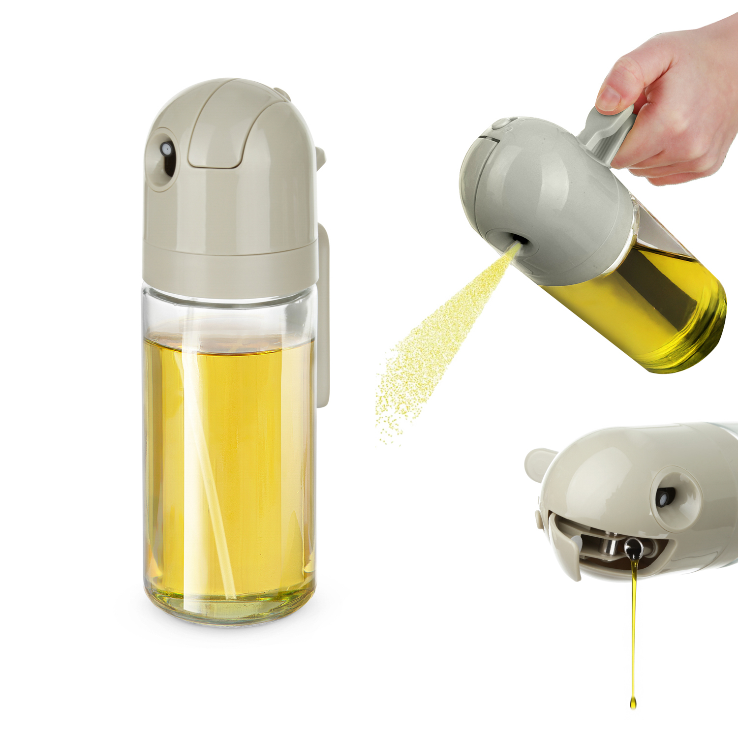 Oliere Spray e Versa Vetro 550ml Tappo Tortora KASANOVA