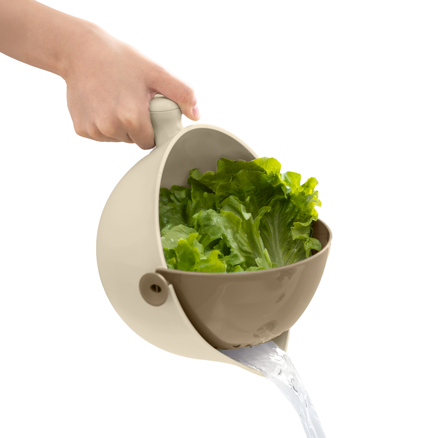 Scolatutto bicolore crema tortora in plastica