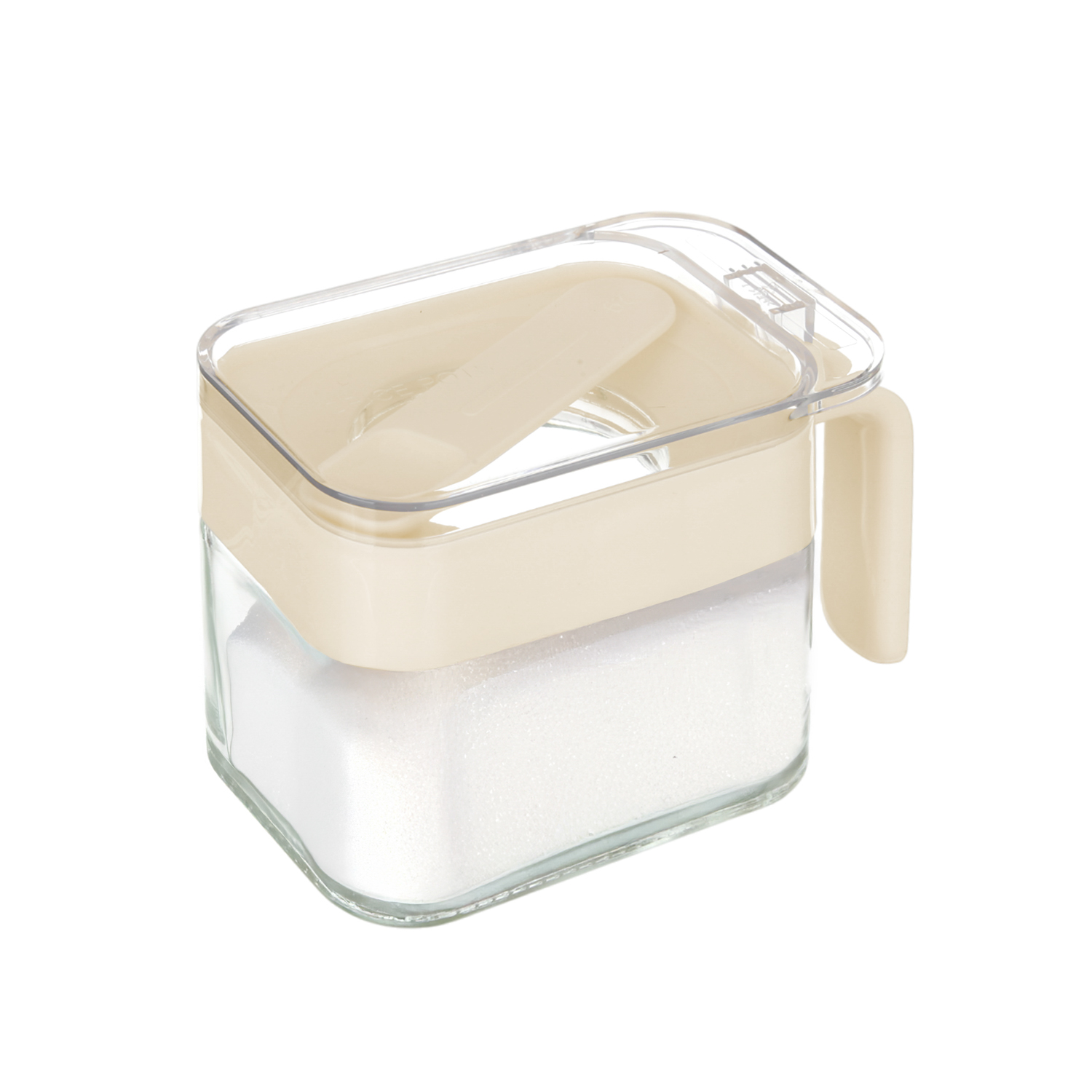 Zuccheriera in vetro 300 ml con cucchiaino bianco